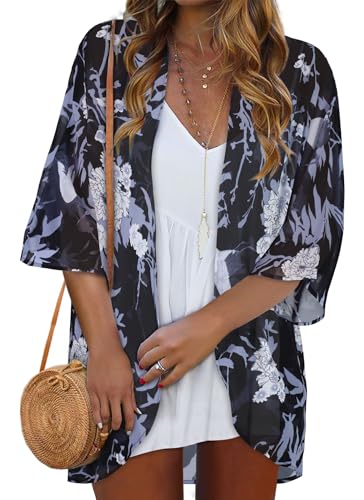 Black Floral Leaf