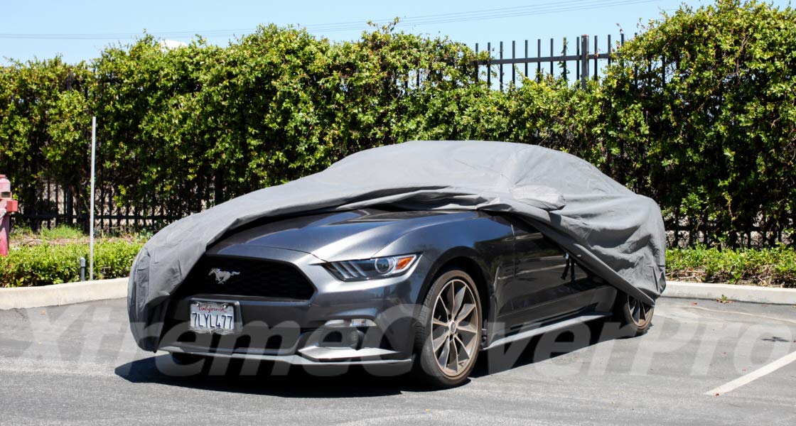 Premium Custom Fit Car Cover for Ford Mustang (2015-2023) - XTREMECOVERPRO Gold Series Grey - All-Weather Protection for Indoor/Outdoor Use, Dust & UV Resistant - Perfect for Garage Storage & Travel Protection