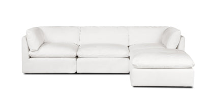 4-Seat Davos Modular Sectional Sofa - Modern L-Shaped Couch for Living Room, Family Room & Lounge - Soft Fabric Upholstery with Reversible Chaise