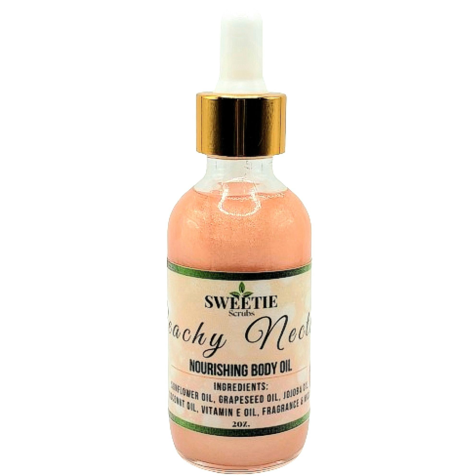Peachy Nectar Handmade Moisturizing Body Oil - Peach Scented Nourishing Dry Skin Treatment | After Shower Hydration & Massage Oil for Soft, Glowing Skin | Perfect for Daily Moisturizing, Spa Days & Self-Care Rituals