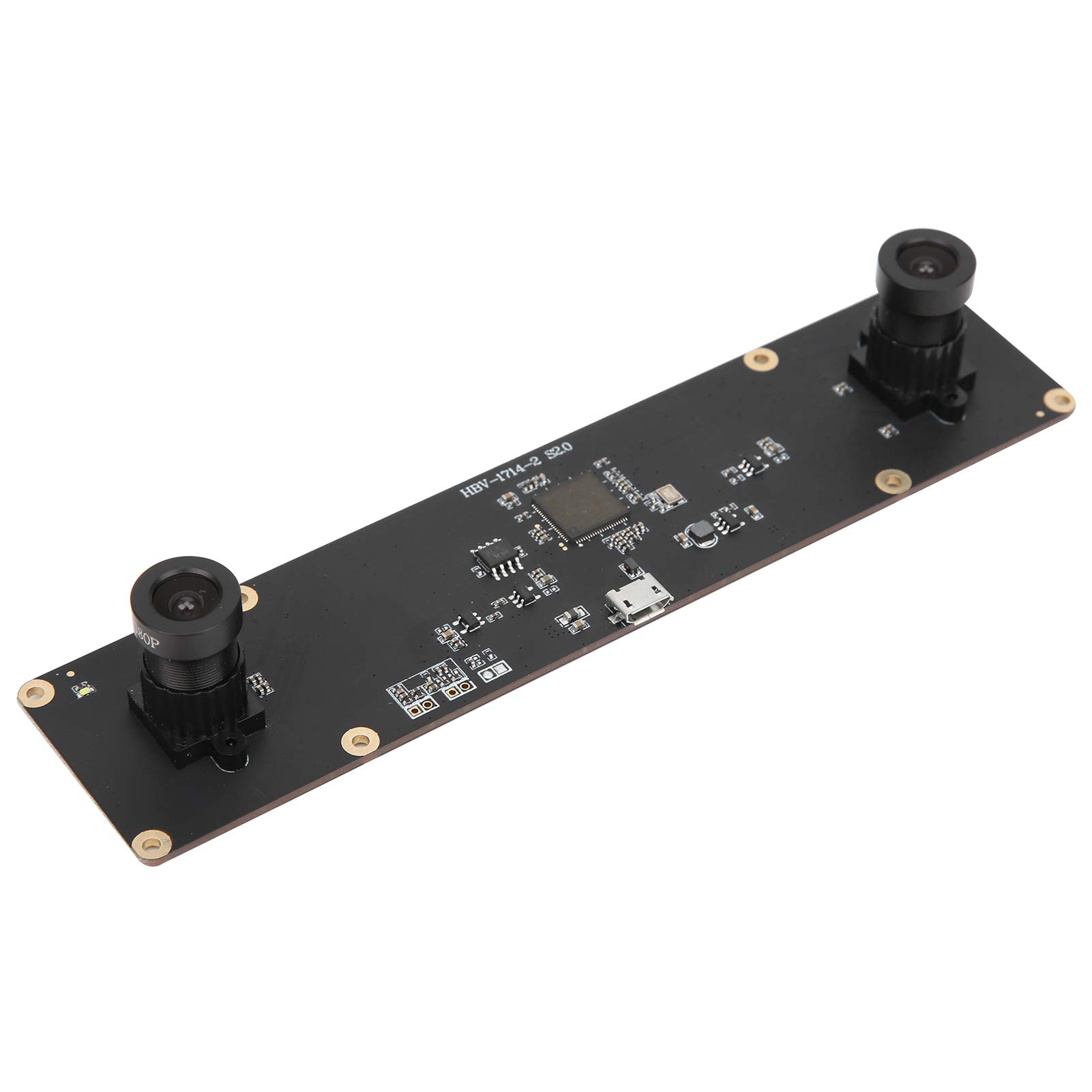 HBV-1714-2 Dual Lens Stereo Webcam Module - USB 2.0 Industrial Mini Camera with High Angle Lens for 3D Imaging, Machine Vision & Robotics Applications