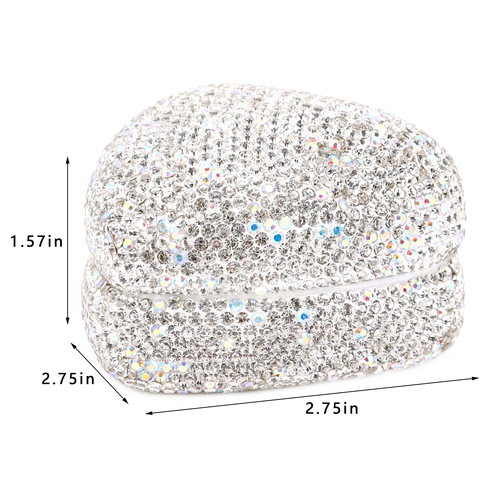 Elegant Naimo Rhinestone Heart-Shaped Ring Box with LED Light - Velvet Jewelry Display Case for Engagement, Wedding & Proposal - Perfect Gift for Birthday & Special Occasions | Wedding Ring Holder, Jewelry Organizer, Proposal Accessory