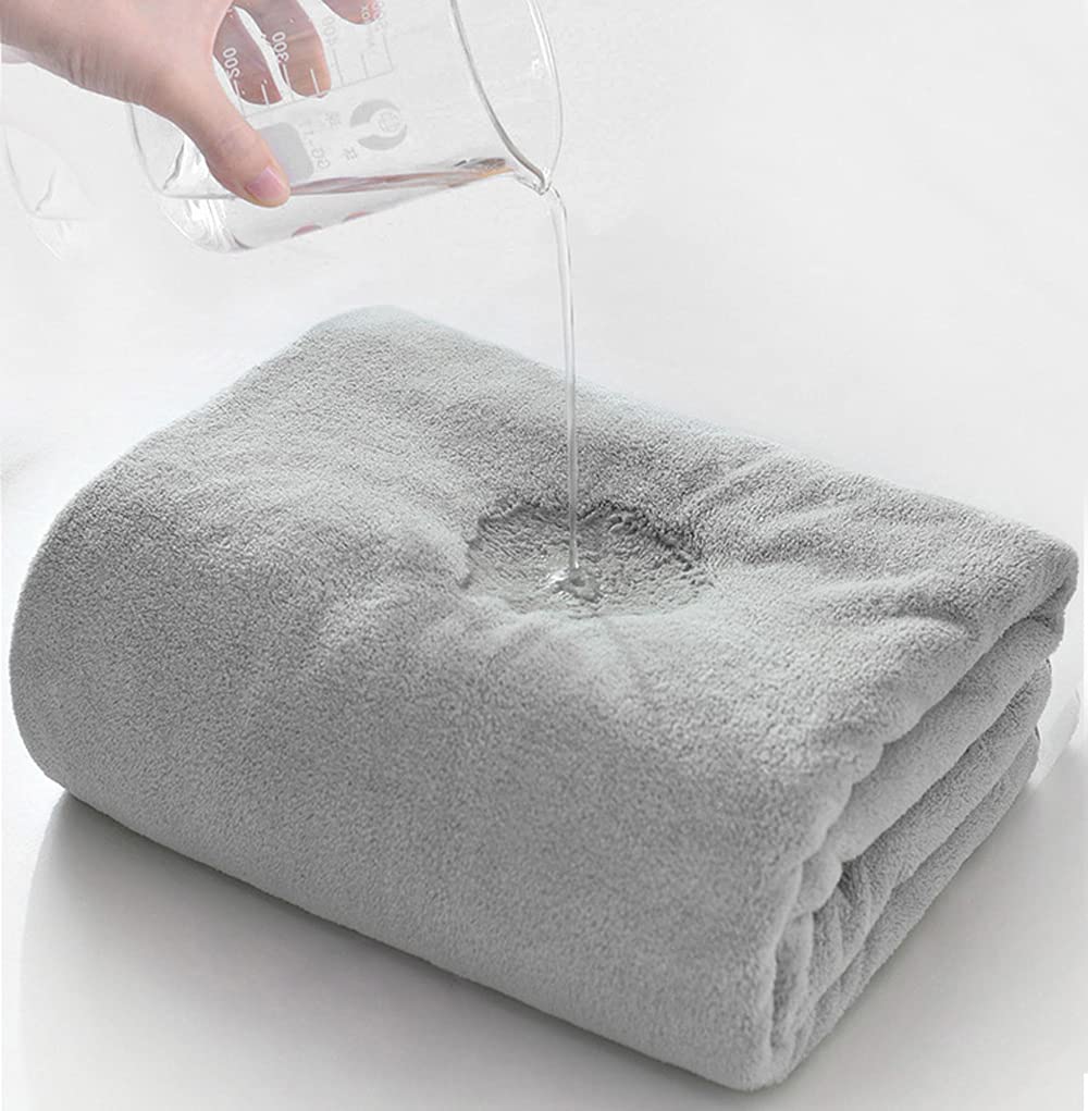 Premium Luxury Microfiber Bath Towels - Extra Large 36x72 Inches, Ultra Soft & Absorbent, Quick Drying Beach & Bath Sheets - Coral Fleece Grey - Perfect for Spa, Pool, Gym & Home Use