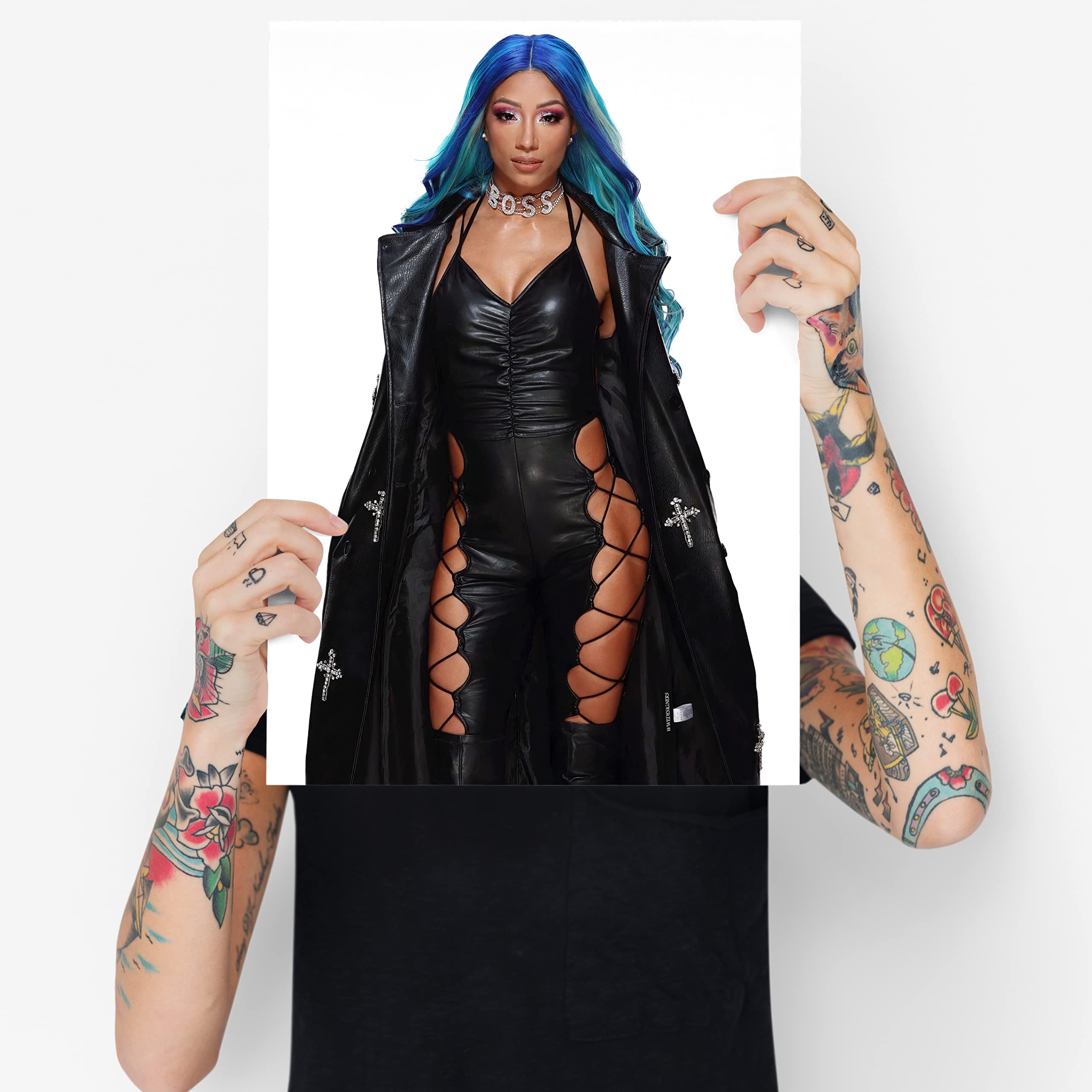 Sasha Banks Women's Champion Wrestling Poster - High-Quality Gym Wall Art for Home & Fitness Motivation - Perfect for Wrestling Fans & Workout Room Decor