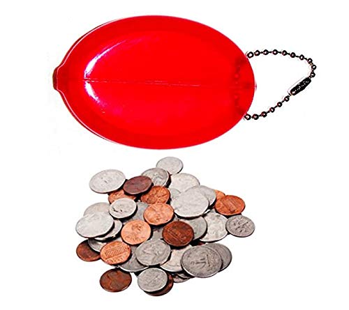 6 Pack Oval Squeeze Coin Purses - Made in USA - Compact Wallet for Change, Keys & Small Essentials - Perfect for Travel, Shopping & Everyday Use