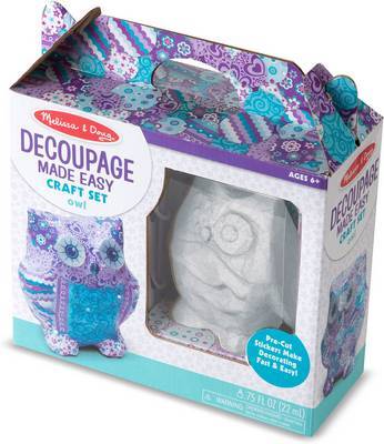 Melissa & Doug Decoupage Craft Kit - Owl Design DIY Art Set for Kids & Adults - Perfect for Home Decor, Scrapbooking & Gift Making