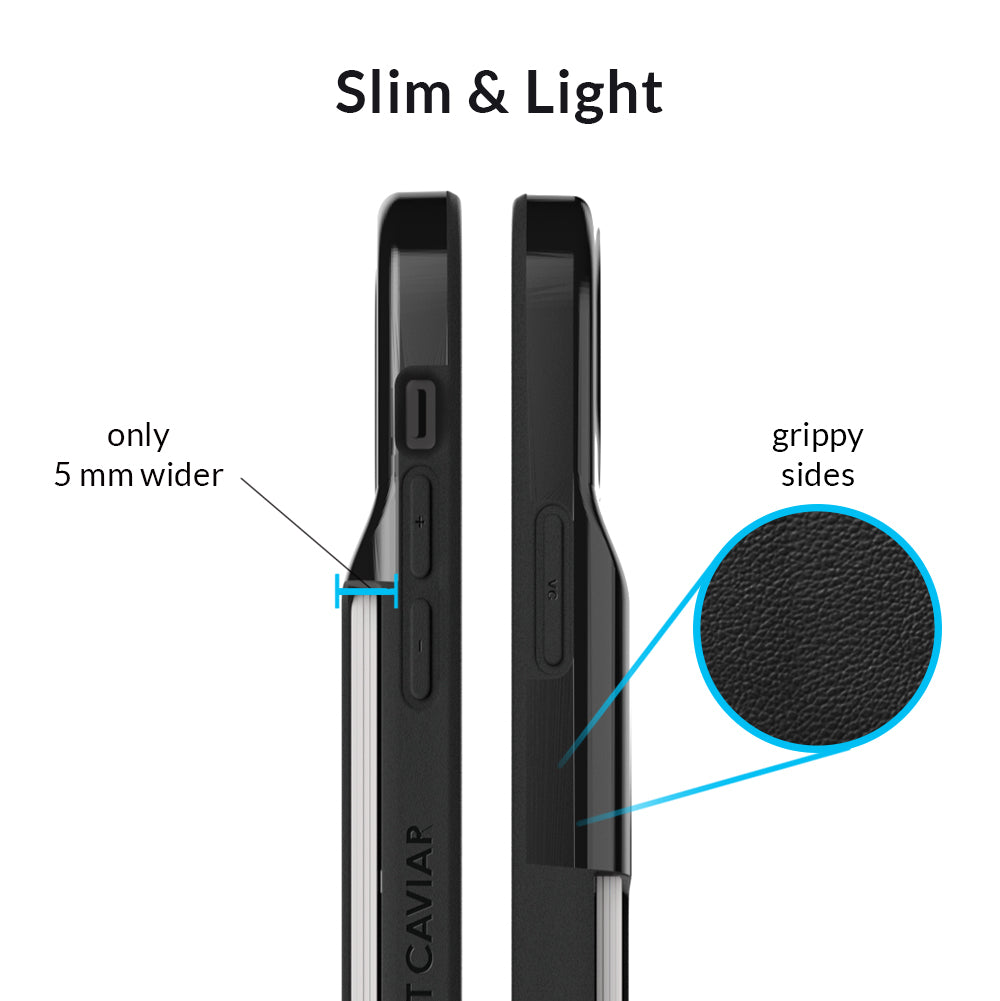 Premium Black Leather iPhone Wallet Case - Slim RFID Blocking Phone Cover with Card Holder - Perfect for Travel, Shopping & Everyday Use