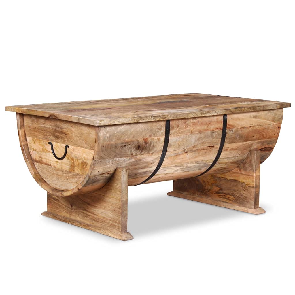 Premium Solid Mango Wood Coffee Table Set - 34.6