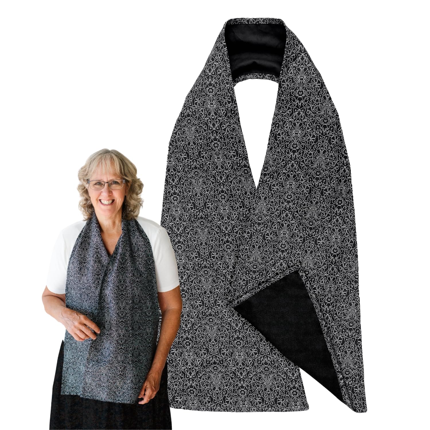 Reversible Adult Bibs for Women & Men - Washable Dining Clothing Protectors - Elderly Bib Scarf for Seniors - Perfect for Mealtime, Travel & Nursing Care