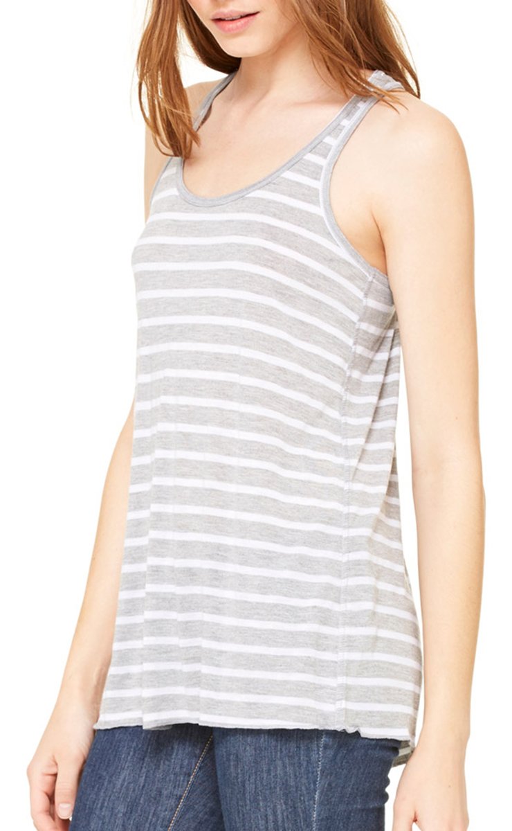 Bella+Canvas Women's Flowy Racerback Tank Top - Soft Breathable Fabric - White - Medium - Perfect for Yoga, Gym & Summer Casual Wear