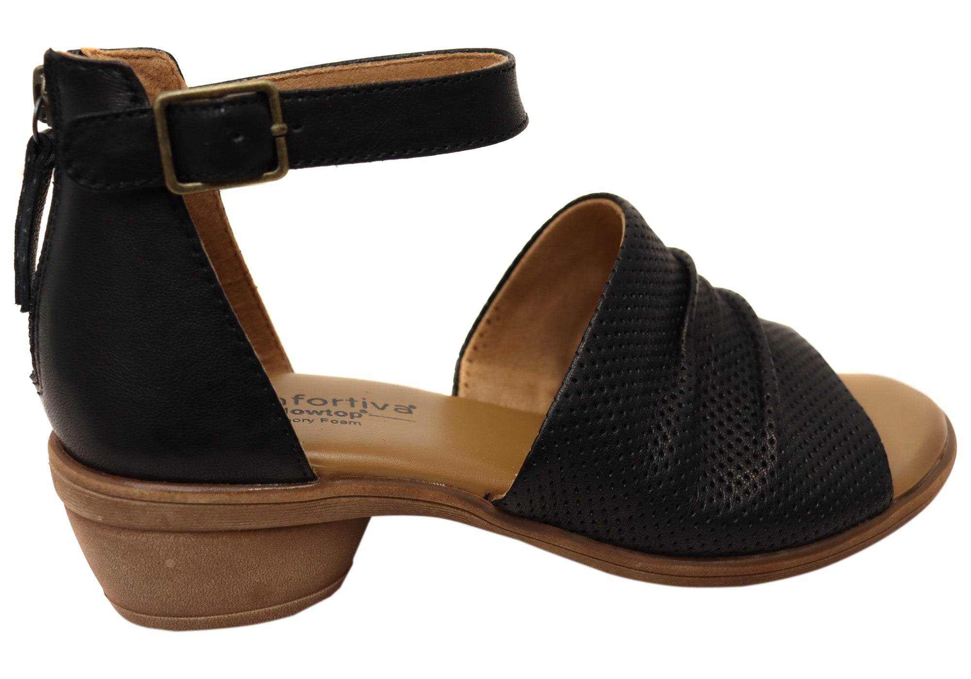 Comfortiva Newnan Women's Comfort Footbed Wide Fit Leather Sandals - Perfect for Walking, Travel & Summer Outfits