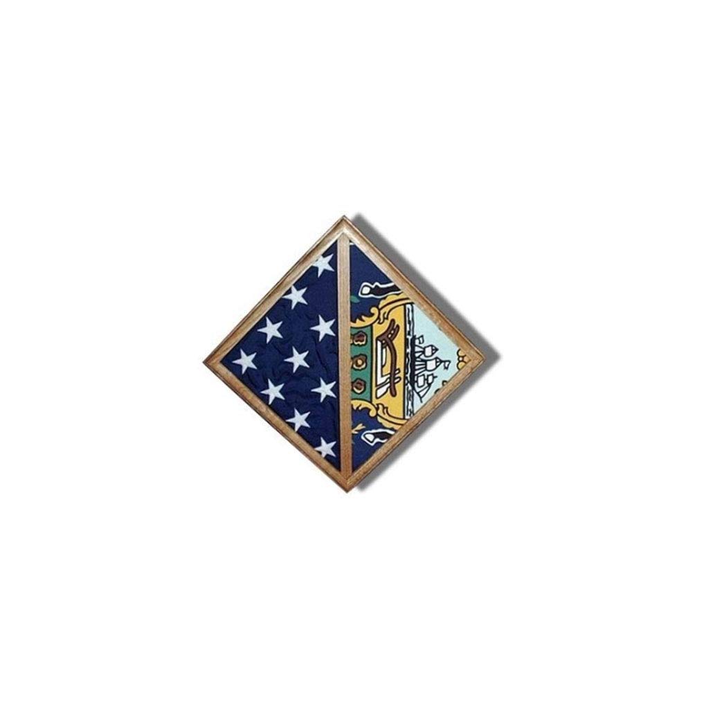 2 Flags Display Case - Wall Mounted Cherry Wood Shadow Box for Collectibles & Memorabilia - Perfect for Home Decor, Military Tribute, or Sports Fan Display