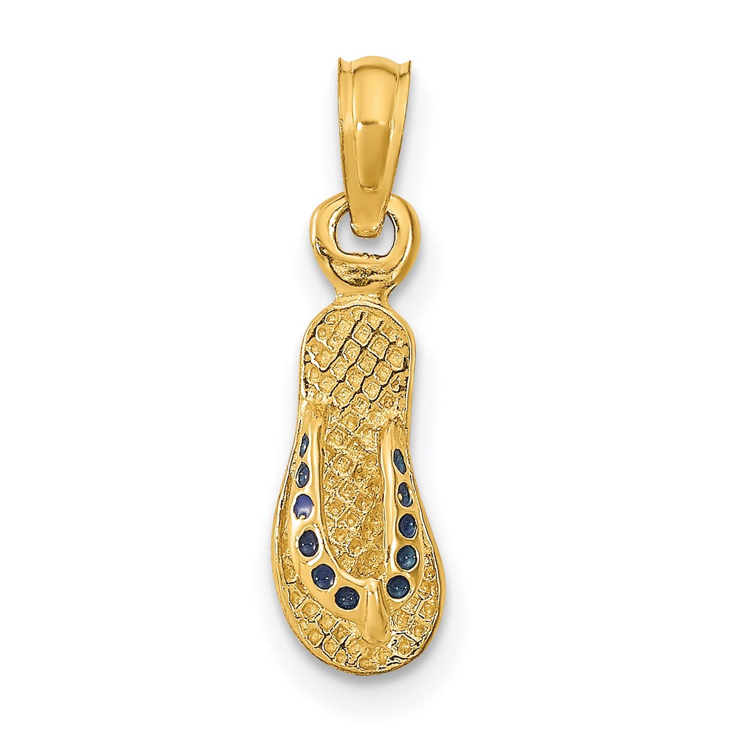 14k Yellow Gold Flip Flop Sandals Pendant with Enamel Dots - Perfect for Beach Vacations, Summer Jewelry Gifts & Tropical Themed Accessories