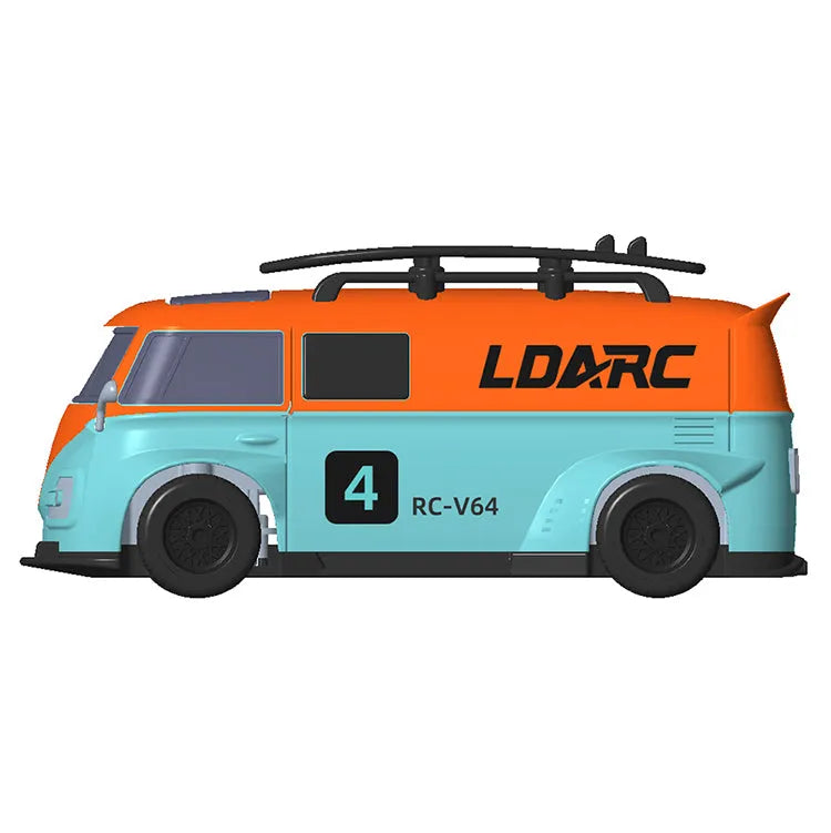 LDARC V64 Racing Van 1:64 Scale 2.4GHz RWD Remote Control RC Car with 4 Interchangeable Color Shells - High Speed Mini RC Vehicle for Kids & Adults, Perfect for Indoor Racing & Collectible Display