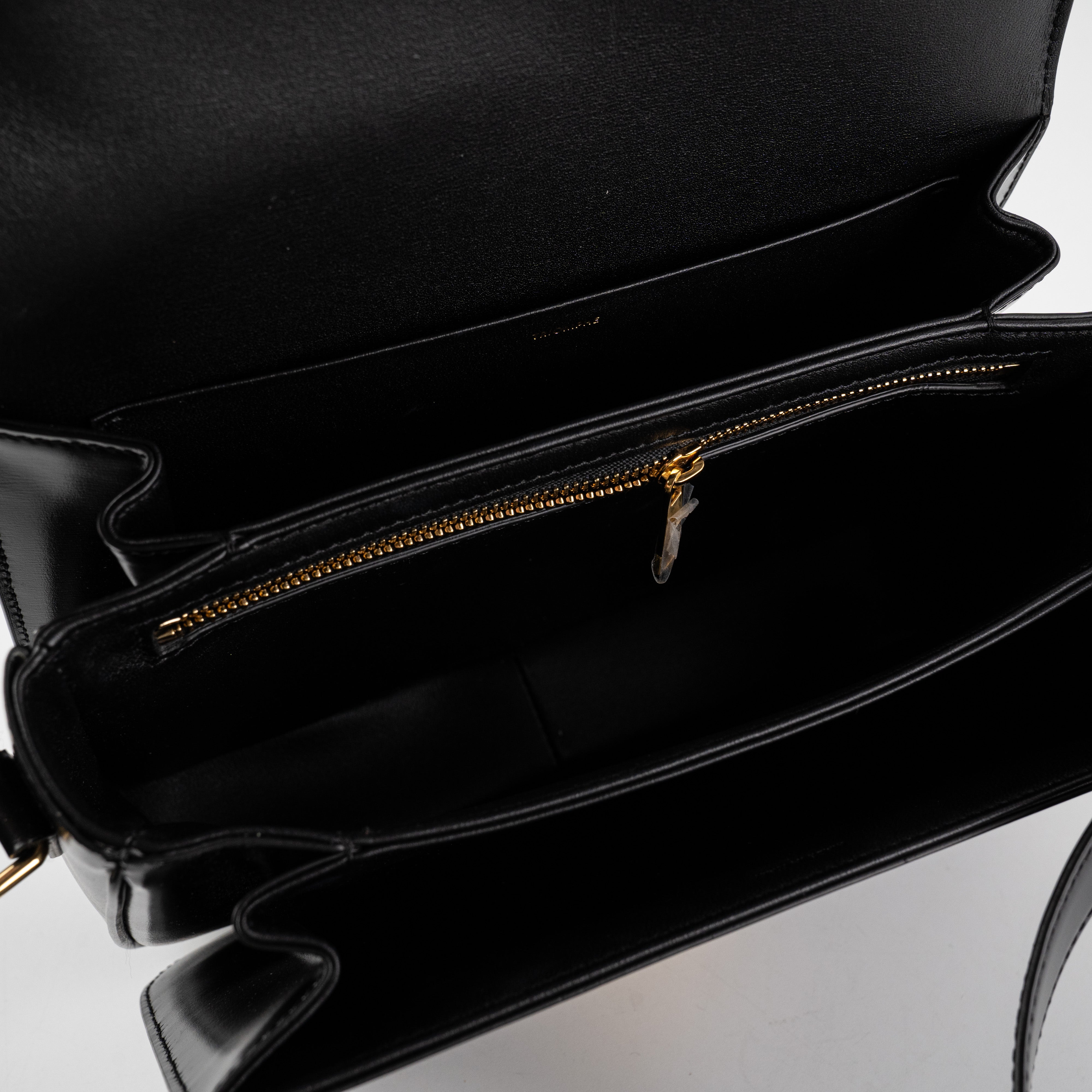 Celine Triomphe Medium Black Leather Crossbody Bag for Women | Luxury Designer Handbag for Everyday Use, Work & Evening Out