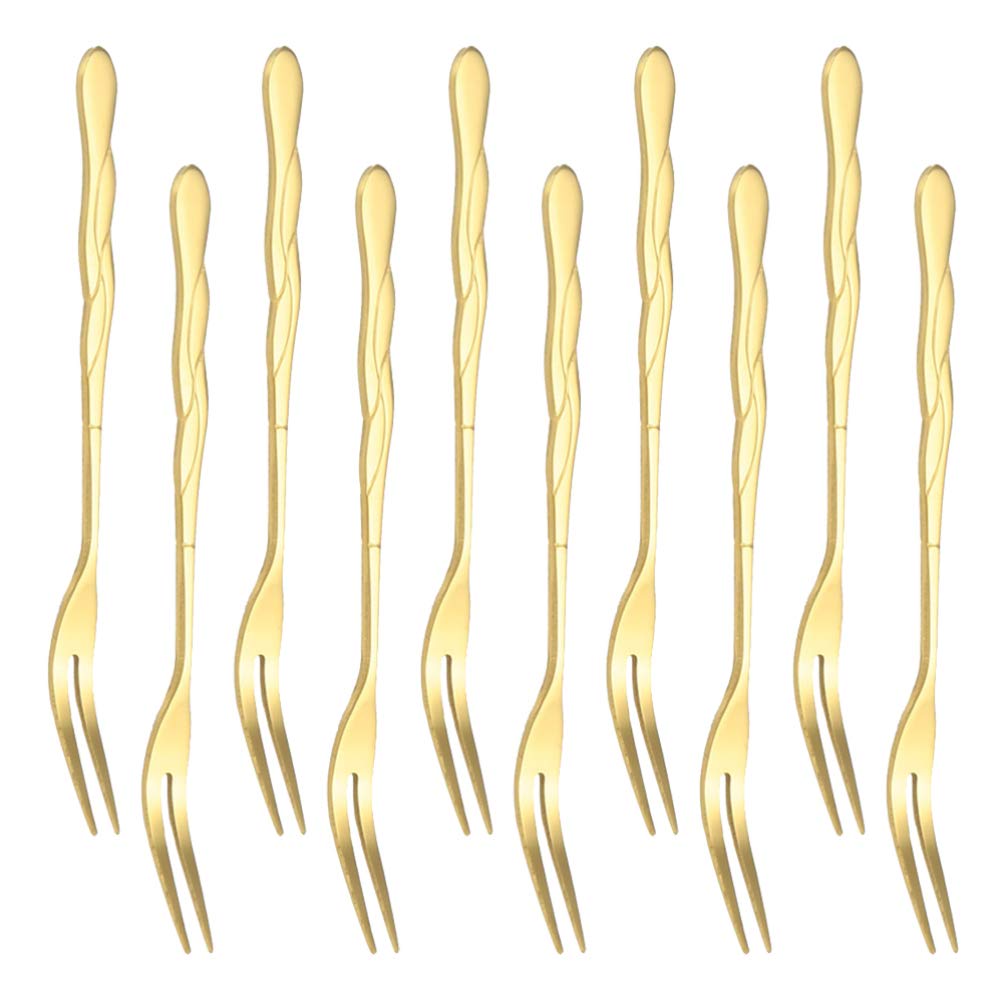DOITOOL 10-Pack Reusable Stainless Steel Fruit Picks - Elegant Fruit Forks for Parties, Picnics, BBQ, and Dessert Platters