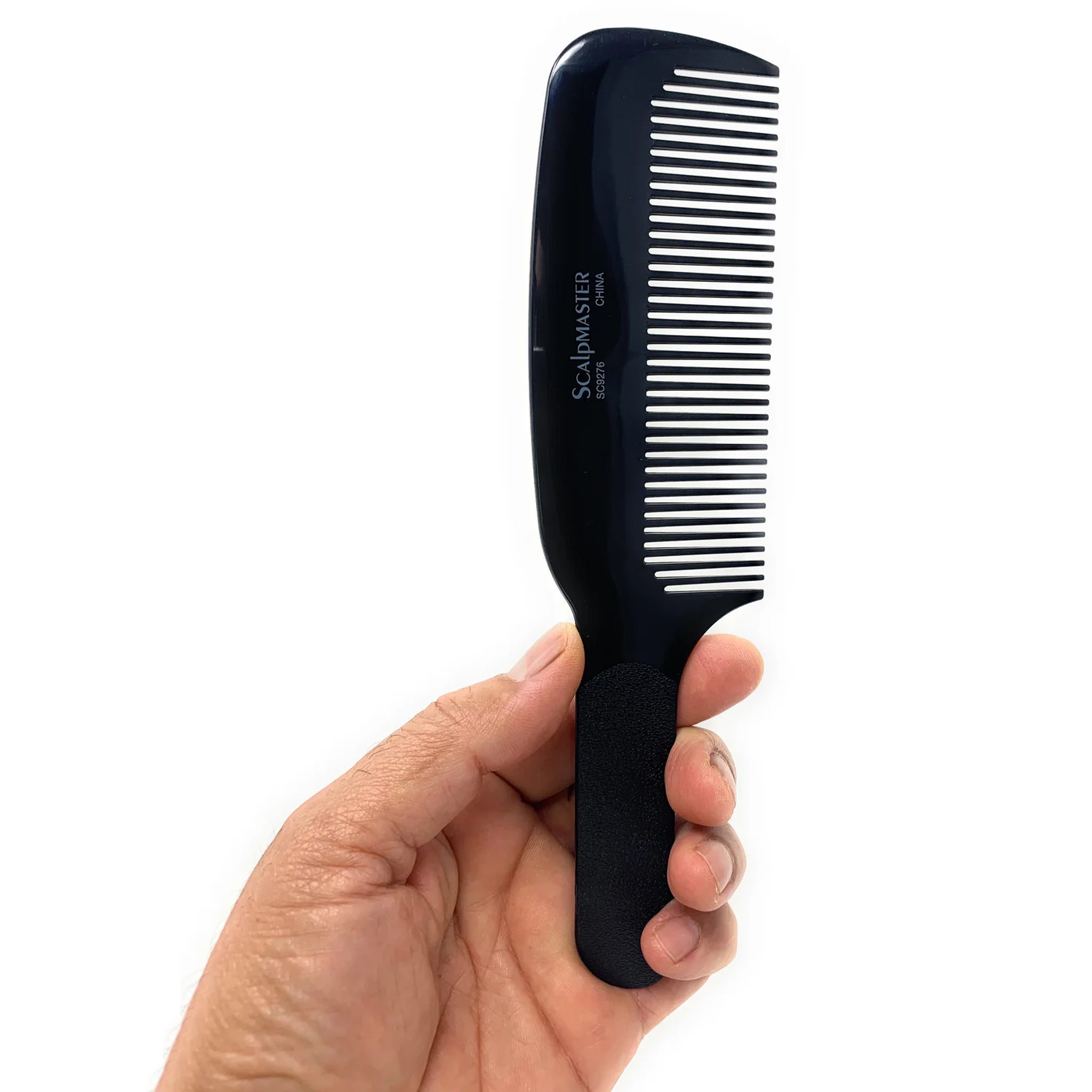 Professional Scalpmaster Flat Top Clipper & Blending Comb Set - Heat Resistant Black Barber Tools (2-Piece) for Precision Hair Cutting, Fading & Styling - Perfect for Salon & Home Grooming
