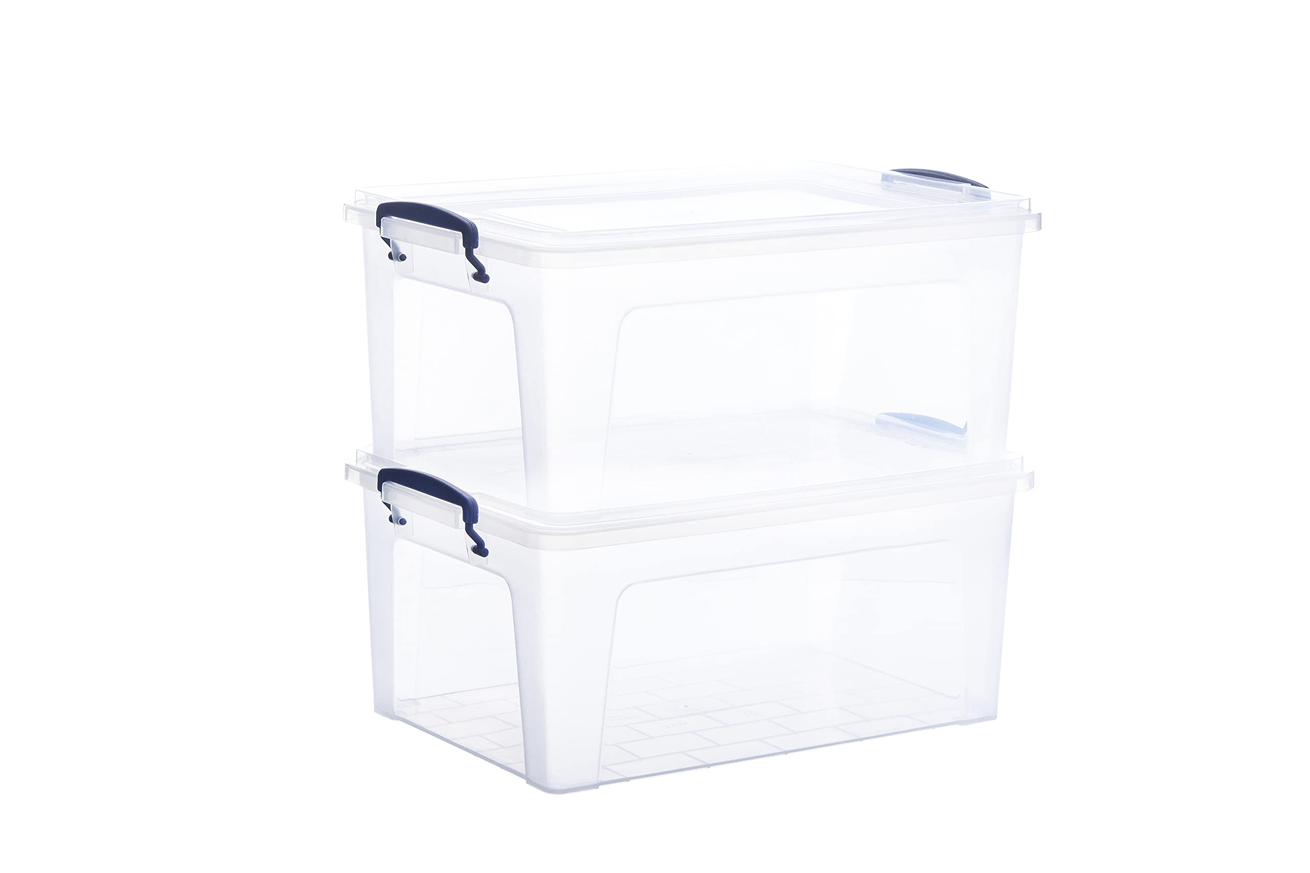 Premium Clear Plastic Storage Bins with Lids - 6-Pack 16 Qt Stackable Organizing Containers for Home, Office & Dorm - BPA Free, Non-Toxic, Odorless | Perfect for Pantry Organization, Closet Storage & Office Supplies