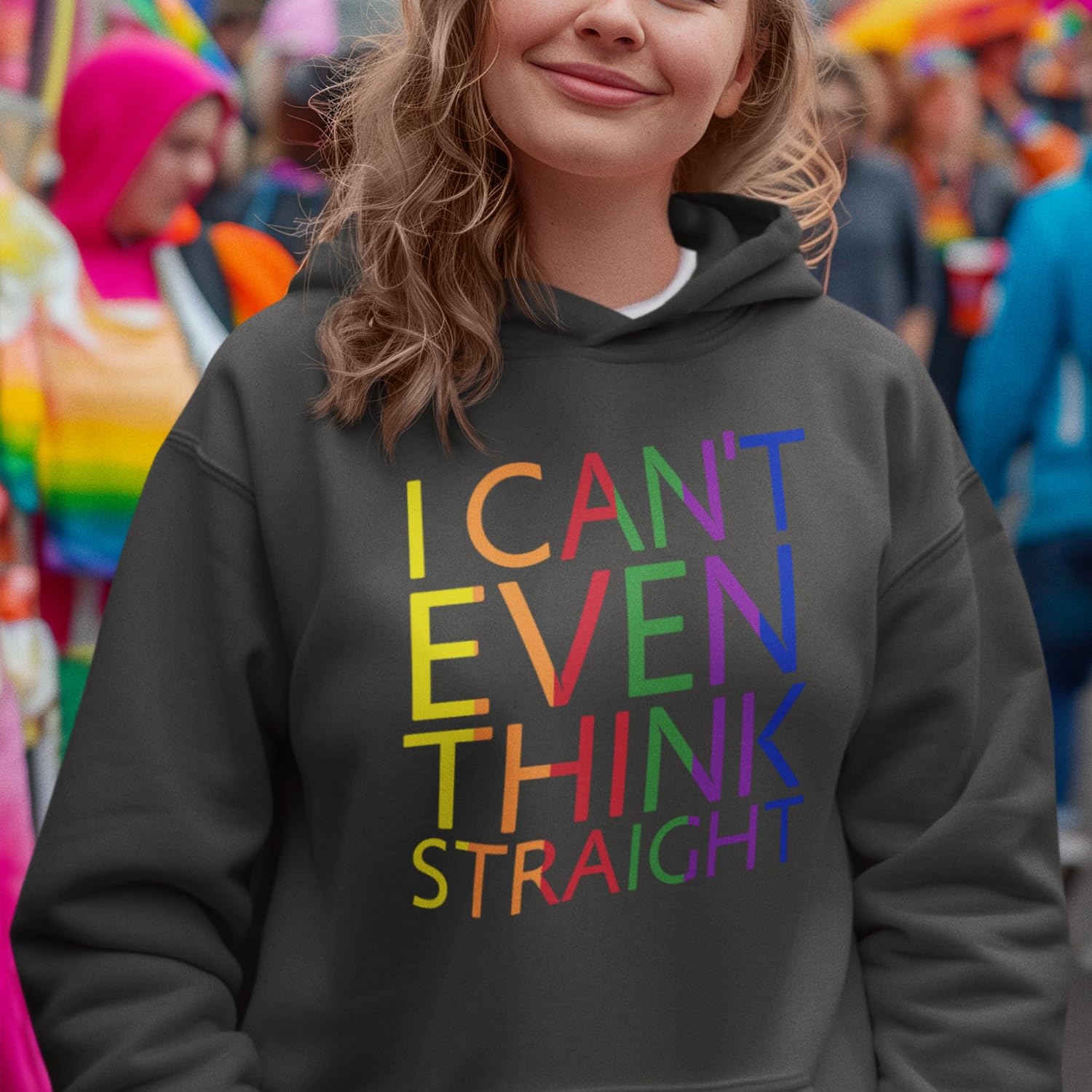 I Can't Even Think Straight Gay Pride Hoodie - LGBTQ+ Rainbow Sweatshirt for Men & Women - Comfortable Unisex Pullover for Pride Month, Parades & Everyday Wear