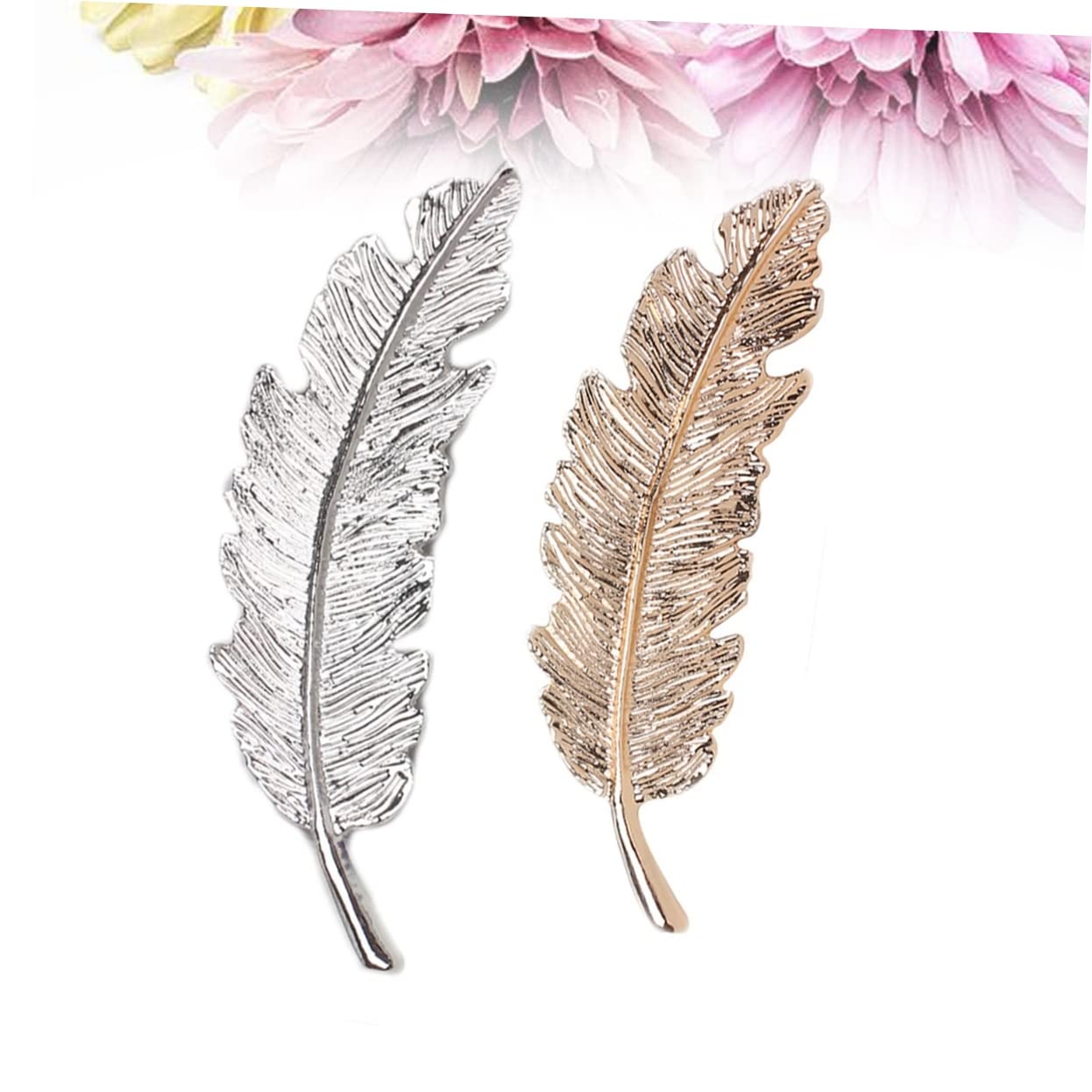 Beavorty Leaf Shaped Ponytail Holder - Alloy Hair Clip Barrette for Women & Girls (Golden/Silver) | Time-Saving Styling Tool for Work, Gym & Everyday Hairstyles
