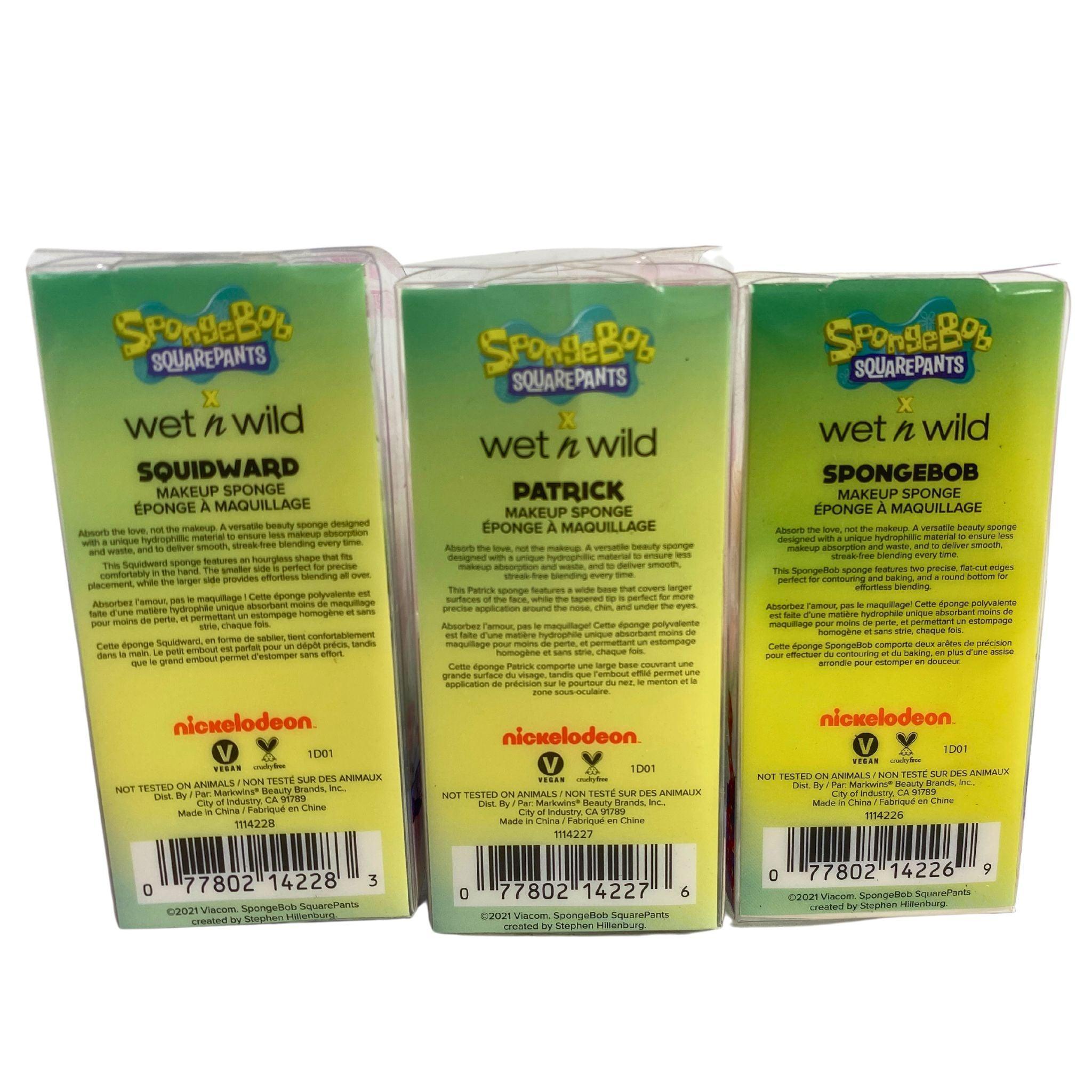 SpongeBob SquarePants Wet n Wild Makeup Set - 45 Pcs SpongeBob, Squidward & Patrick Character Cosmetics Kit - Perfect for Halloween Costumes, Themed Parties & Cartoon Lovers