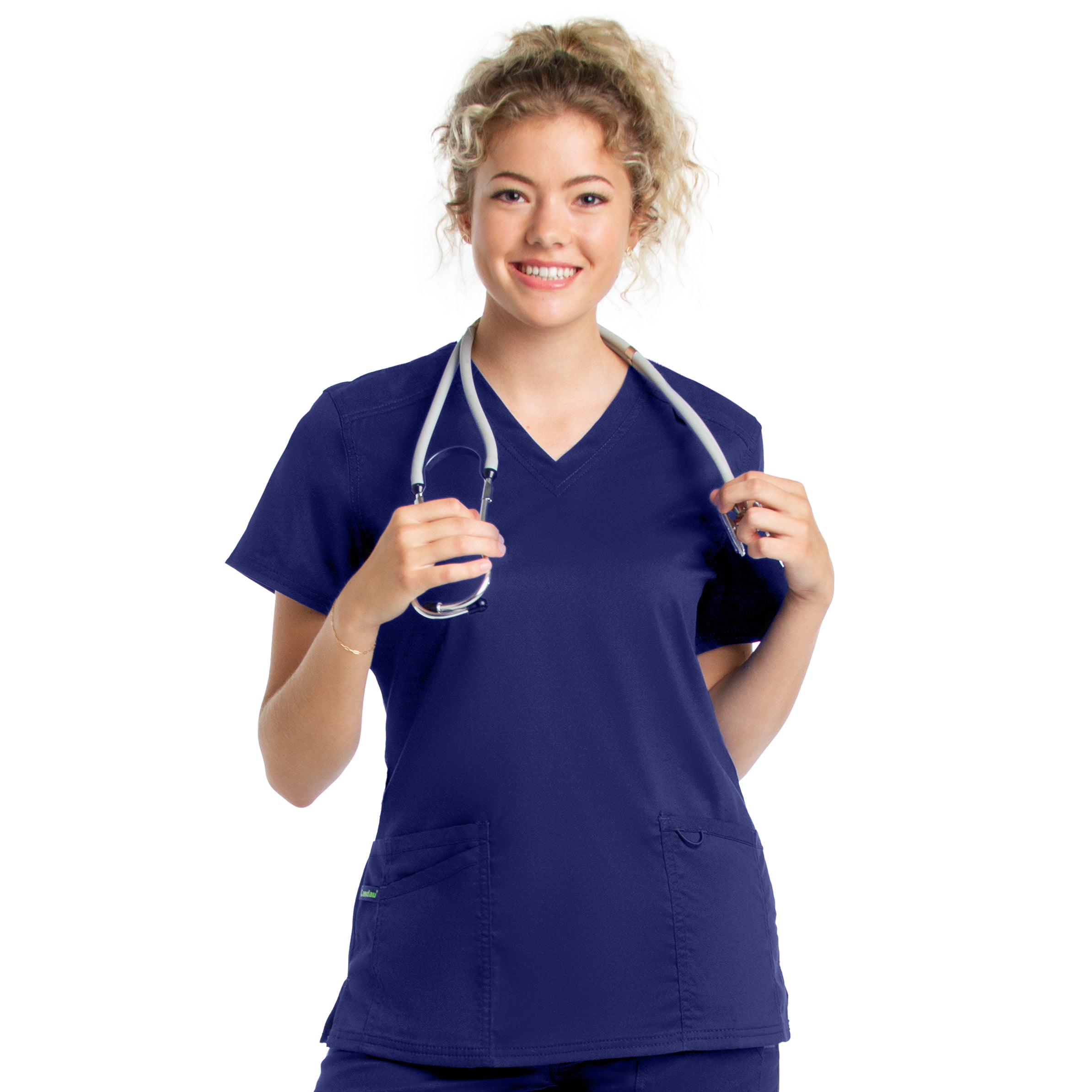 Women's 3 Pocket V-Neck Scrub Top - Comfortable Medical Uniform for Nurses & Healthcare Professionals | Perfect for Hospitals, Clinics & Healthcare Work Environments
