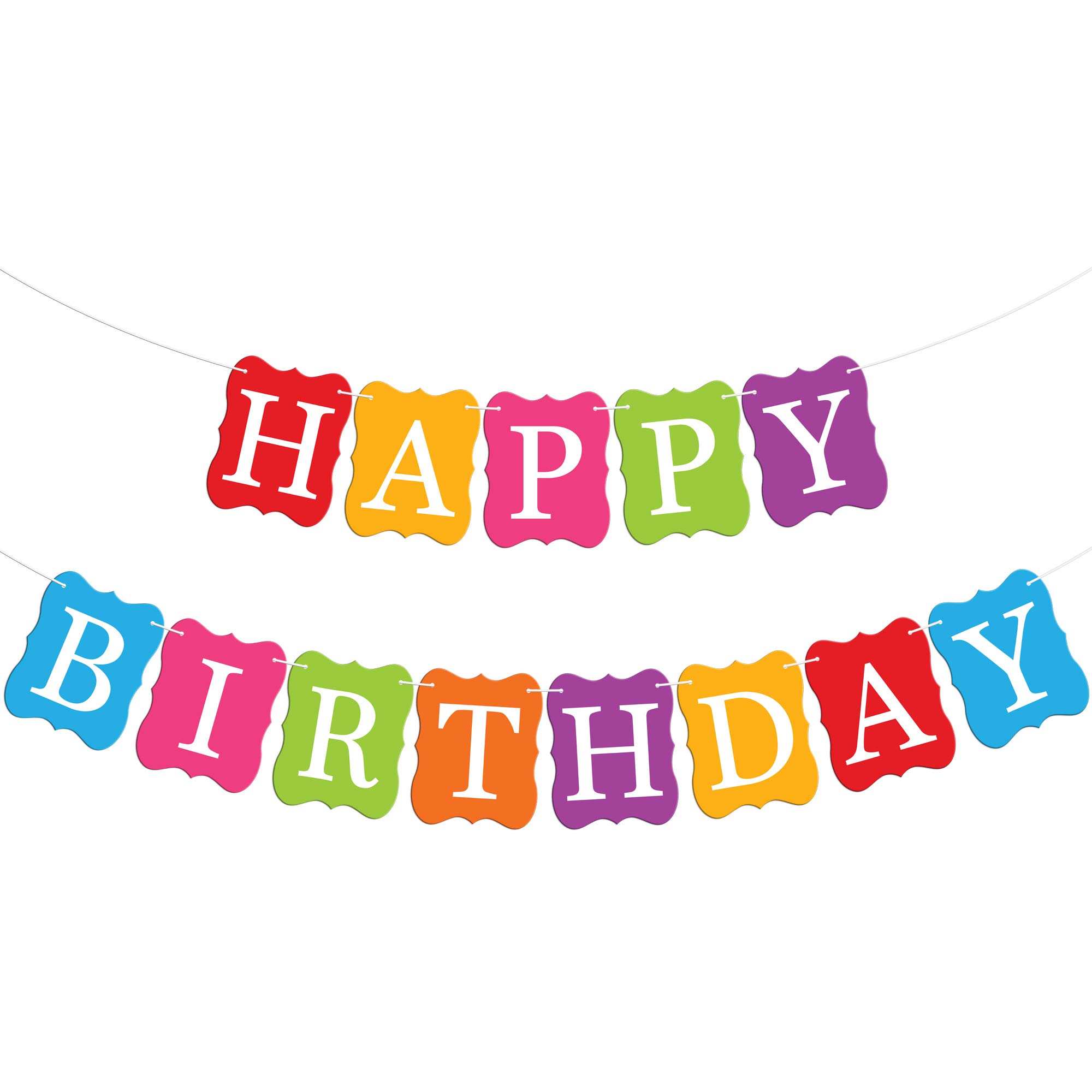KatchOn 10ft Rainbow Happy Birthday Banner - Colorful Birthday Party Sign for Backdrop, Wall Decor & Celebration | Perfect for Indoor/Outdoor Birthday Parties, Baby Showers & Special Events