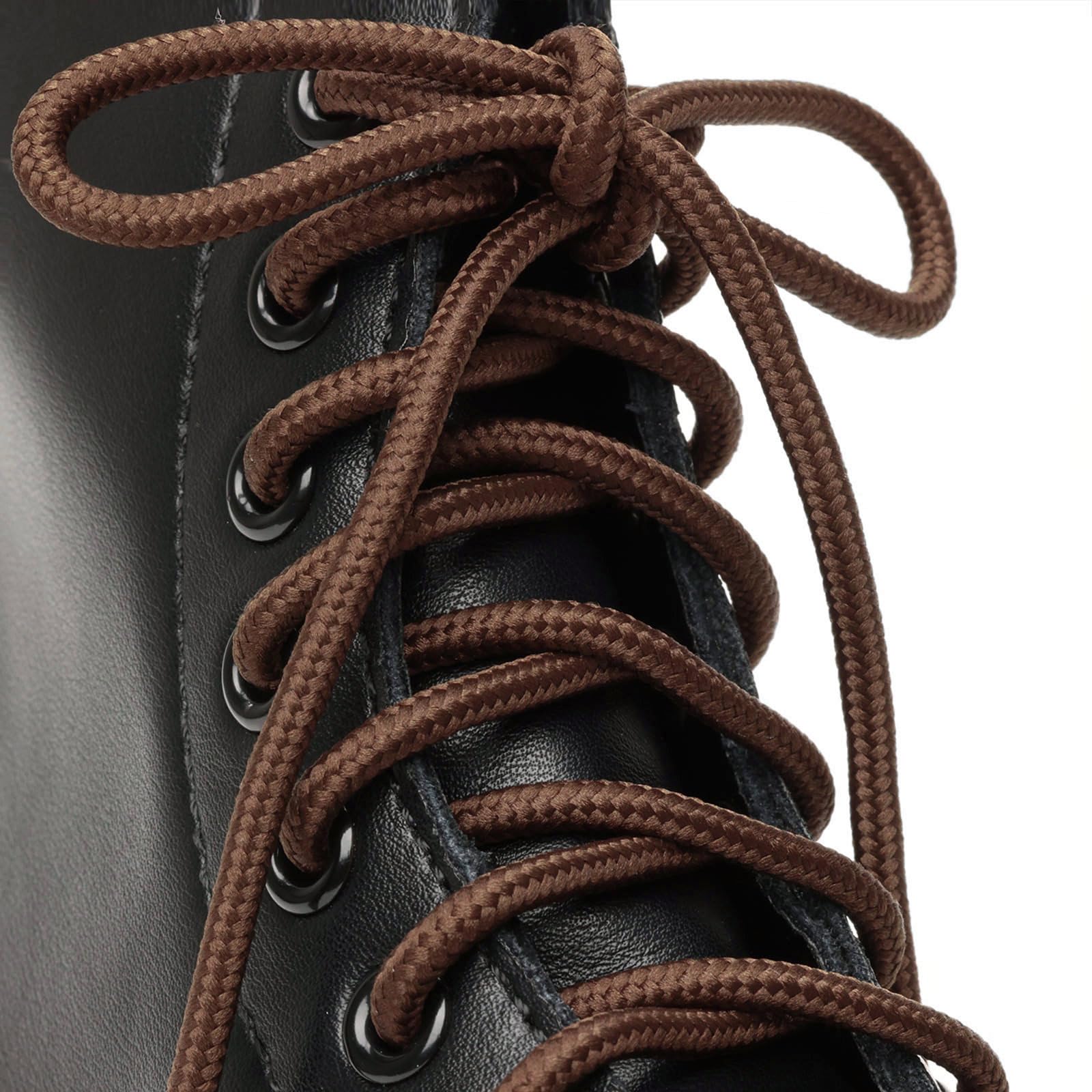 Olukssck 2-Pair Round Shoelaces for Sneakers & Boots - Heavy Duty Durable Shoe Laces for Hiking, Work Boots & Outdoor Activities - Perfect for Trail Running, Construction & Daily Wear
