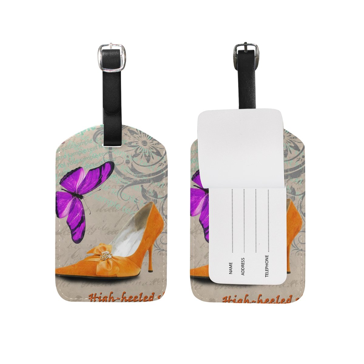 Colorful Butterfly Luggage Tags - Travel ID Cover for Suitcases & Bags