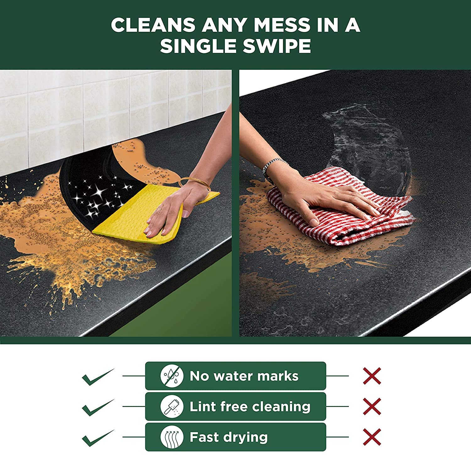 **Atipriya Eco-Friendly Washable Sponge Cloths – 3-Pack Reusable & Biodegradable Kitchen Cleaning Cloths | Alternative to Paper Towels for Dishwashing, Countertops & Household Cleaning**