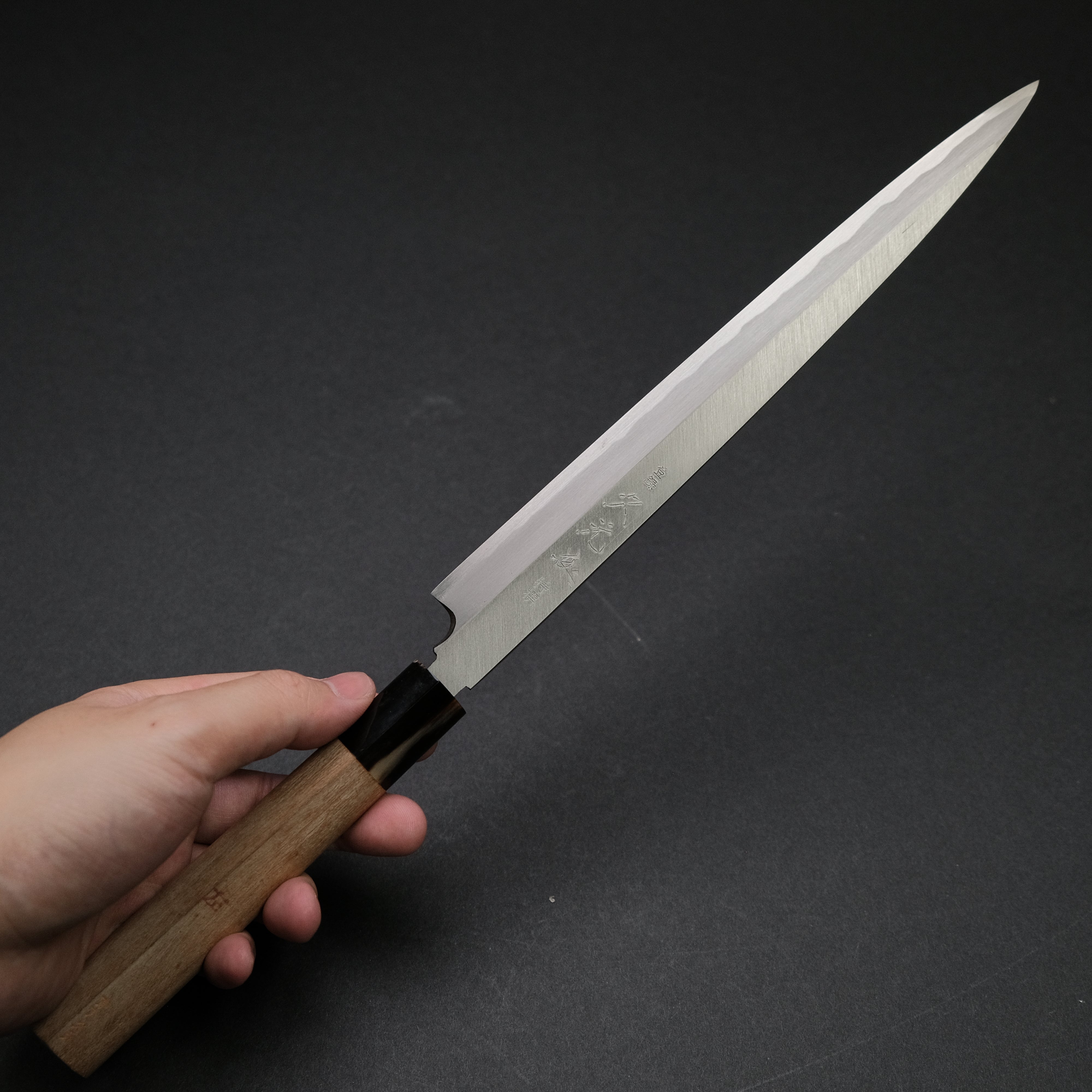 Premium Vintage Left-Handed Fugubiki 240mm Japanese Knife - Carbon Steel Blade with Magnolia Wood Handle - Perfect for Sushi, Sashimi & Precision Cutting