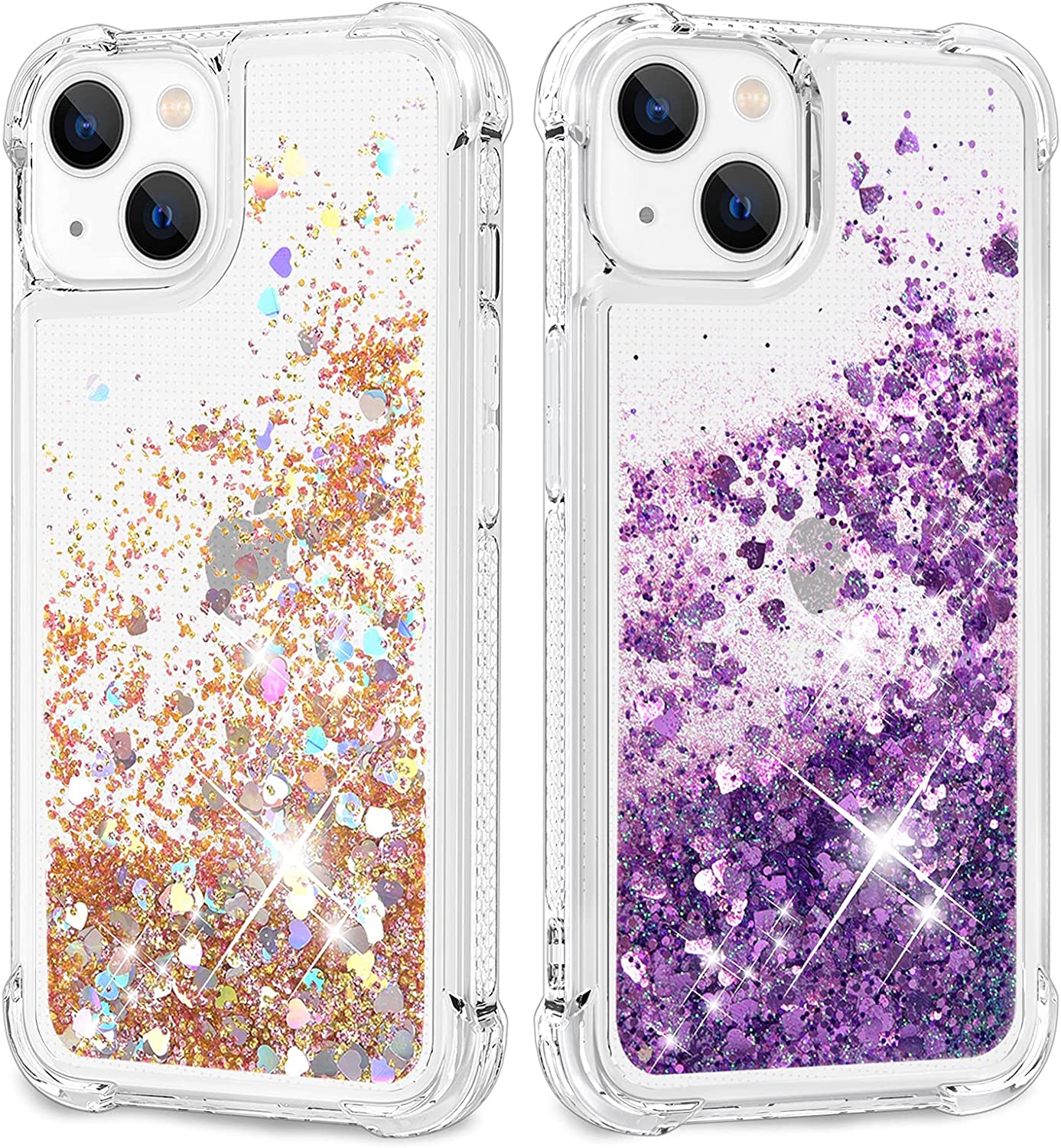 Shockproof Glitter Star Flow Liquid Case for iPhone 13 - Sparkling Protective Cover with Liquid Glitter Design | Perfect for Everyday Use, Parties & Special Occasions