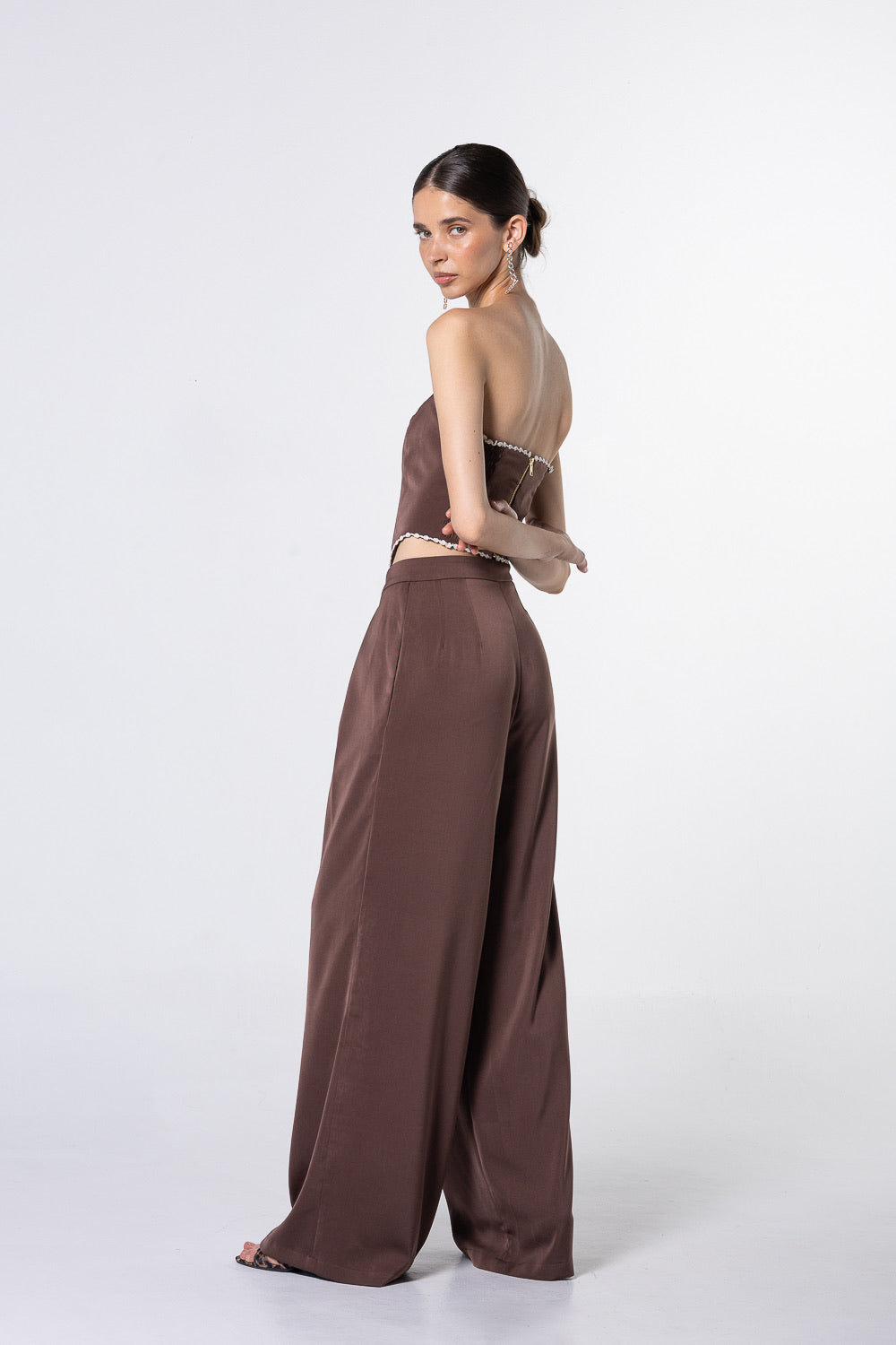 Salma Trousers for Women - High Waisted Stretch Pants, Comfortable Office & Casual Wear - Perfect for Work, Travel & Everyday Outfits