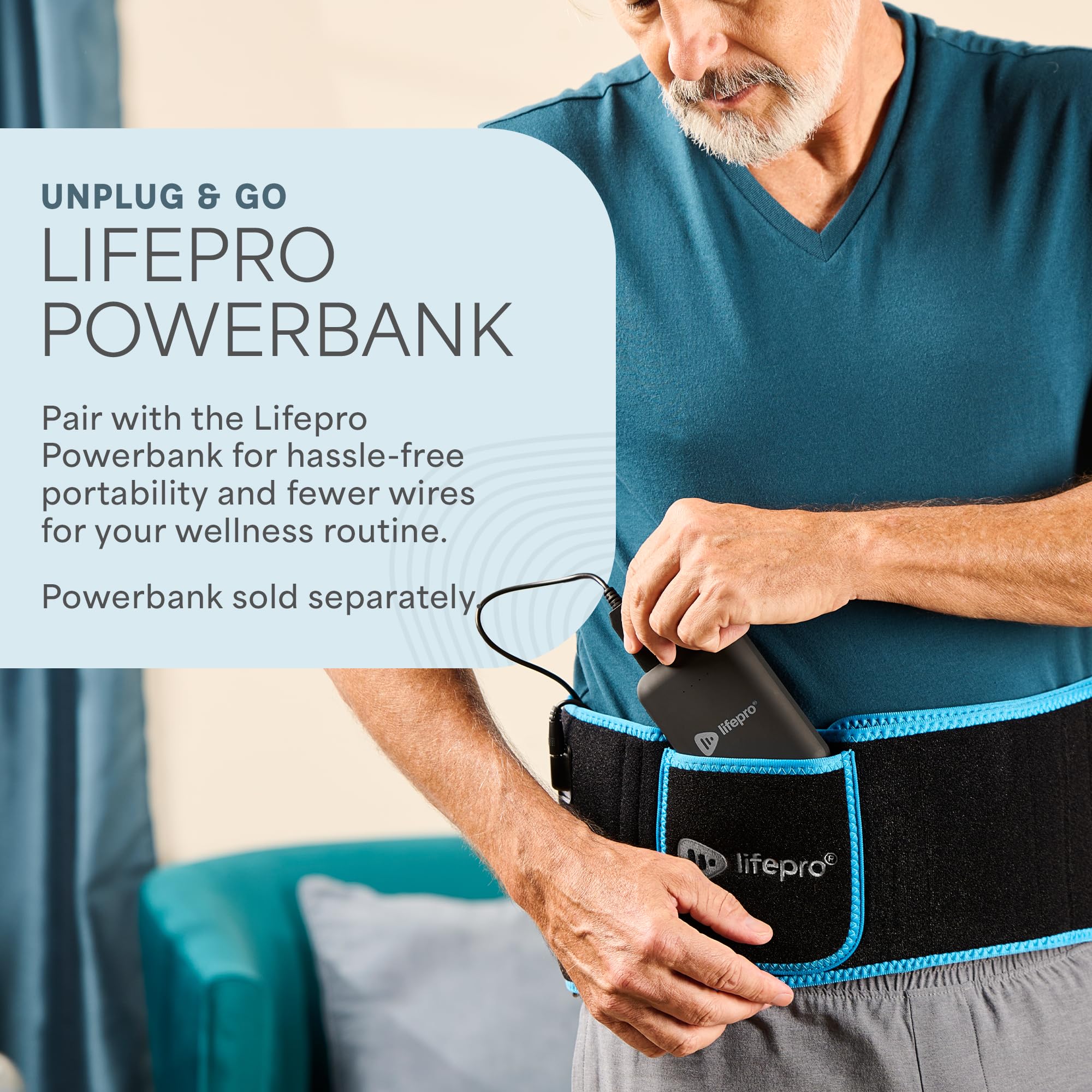 Lifepro Red Light Therapy Belt - 660nm & 850nm Near Infrared Light for Pain Relief, Muscle Recovery, Circulation Boost | Portable At-Home Therapy for Back, Joint & Muscle Pain Relief