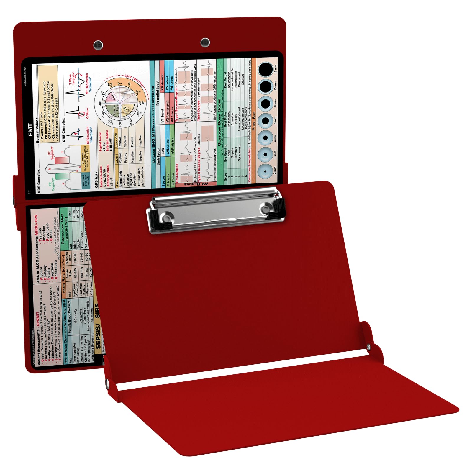 Whitecoat Clipboard® - Red EMT Edition - Durable Medical Clipboard for Emergency Responders, Nurses & Healthcare Professionals - Perfect for EMS, Ambulance & Hospital Use