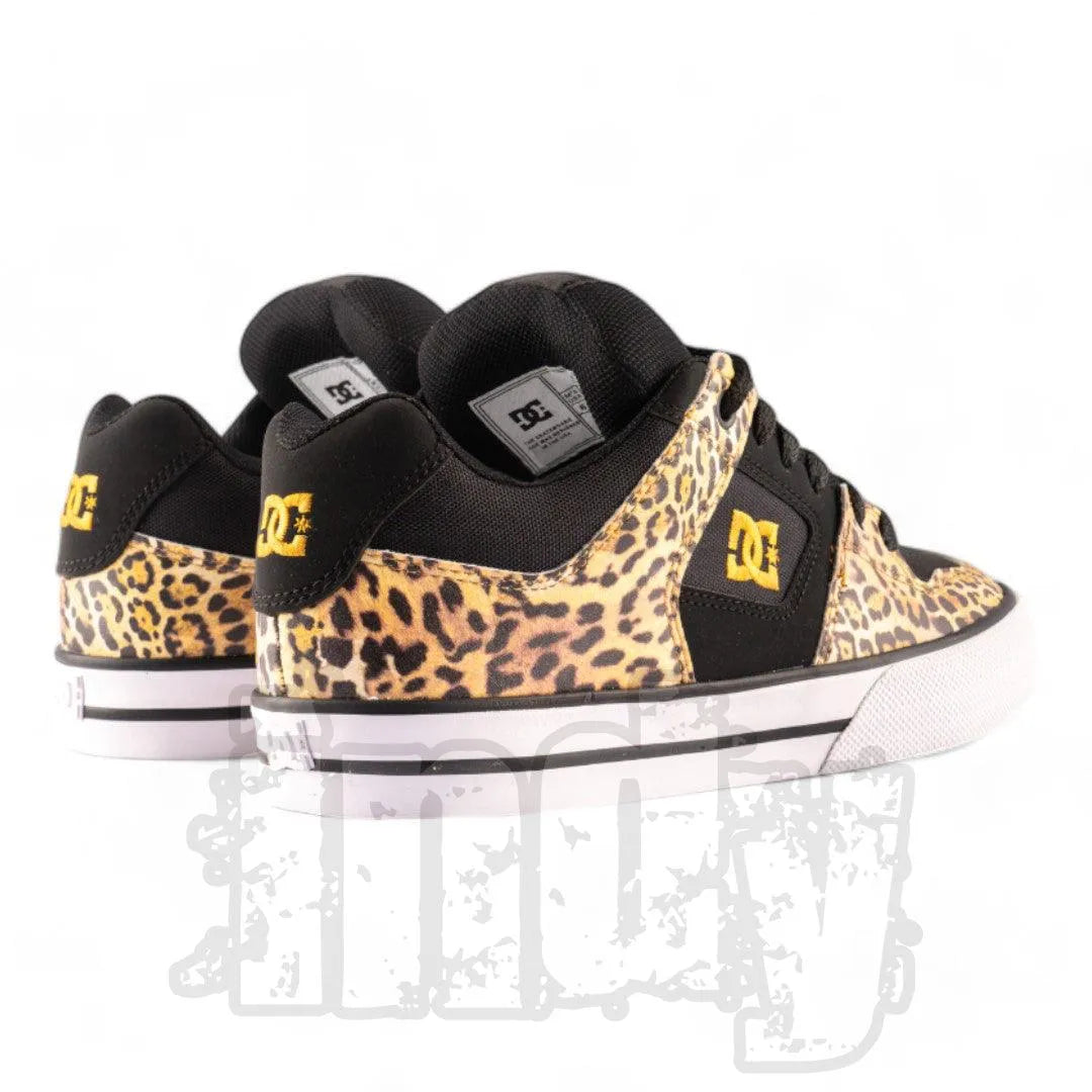 DC Pure Black Women's Sneakers with Animal Print - Stylish & Comfortable for Casual Wear, Running & Gym Workouts