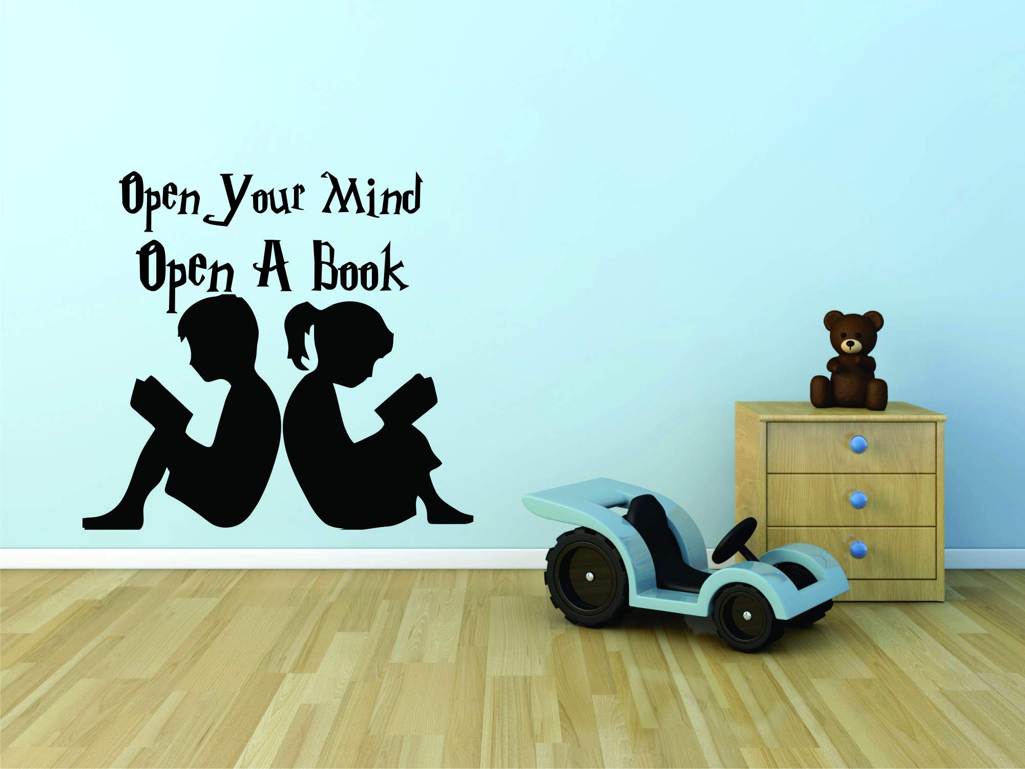 Reading Quotes Wall Sticker - Inspirational Vinyl Wall Decal for Kids Room, Nursery, Daycare & Kindergarten (20x20 inch) - Fun Educational Decor to Encourage Learning & Imagination in Children's Bedrooms
