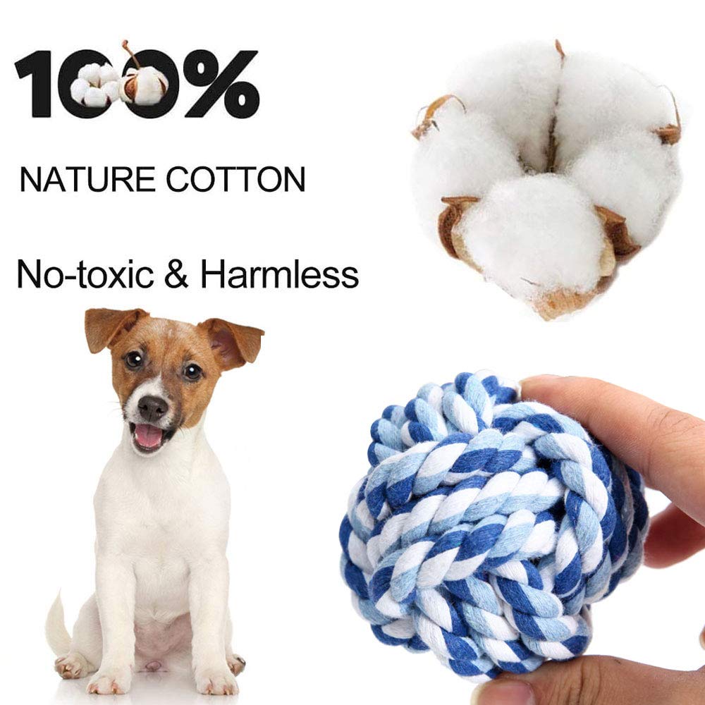 Durable 2-Pack Dog Rope Ball Toys for Medium & Small Breeds - Tough Chew Rope Knot Balls for Puppies, Teething Relief & Interactive Play - Perfect for Tug-of-War, Training & Boredom Busters