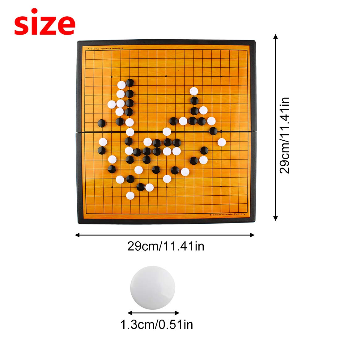 Premium Magnetic Folding Go Game Set - Portable Travel Board with Stones - CXWQ-01 Medium Size - Perfect for Camping, Road Trips & Family Game Nights
