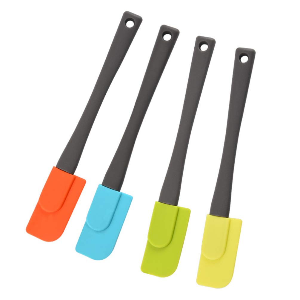 Hemoton 4-Piece Silicone Spatula Set - Bread Jam Spreader, Frosting Knife, Butter Scraper, Cheese & Peanut Butter Spatula - Non-Stick Baking & Cooking Tools for Cake Decorating, Jelly Spreading, Kitchen Essentials