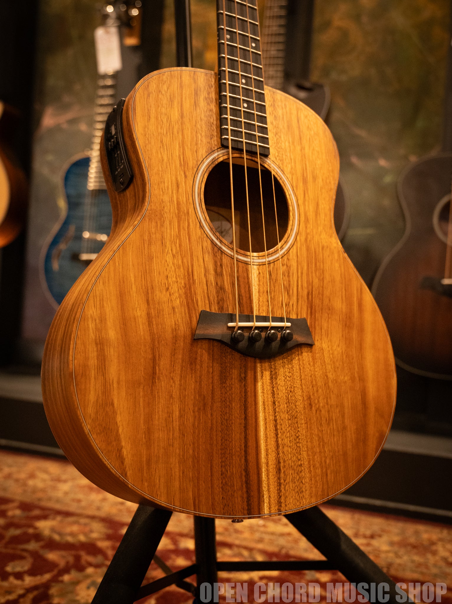 Taylor GS Mini e Koa Bass Acoustic Guitar - Premium Hawaiian Koa Wood, Electronics Included - Perfect for Travel, Camping & Small Performances (Serial: 2202274261)