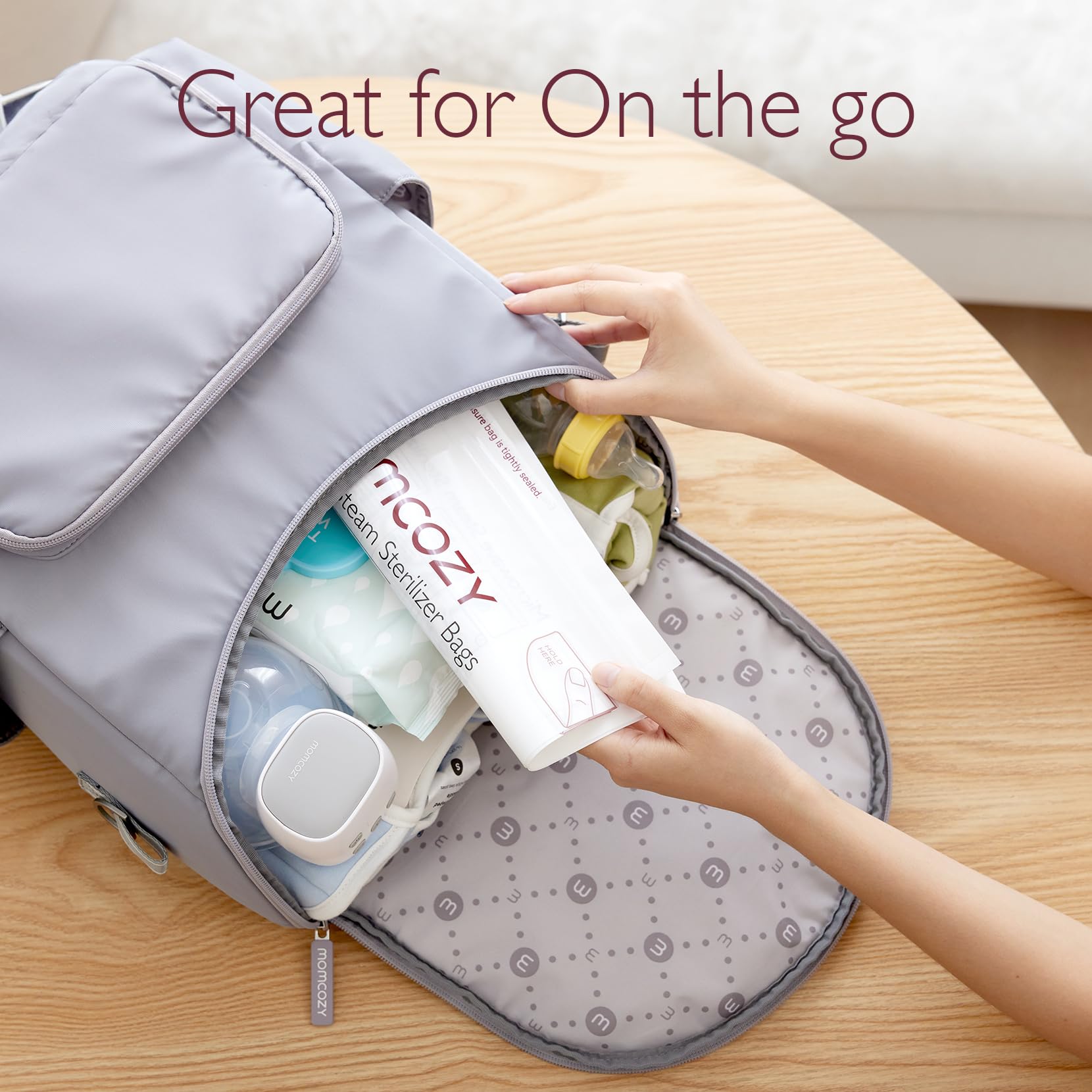 Momcozy Microwave Steam Sterilizer Bags - 2 Pack Reusable Sterilizing Pouches for Breast Pump Parts & Baby Bottles (20 Uses per Bag) | Compatible with Momcozy S9 Pro/S12 Pro/V1/V2 | Perfect for Travel, Daycare & On-the-Go Sterilization