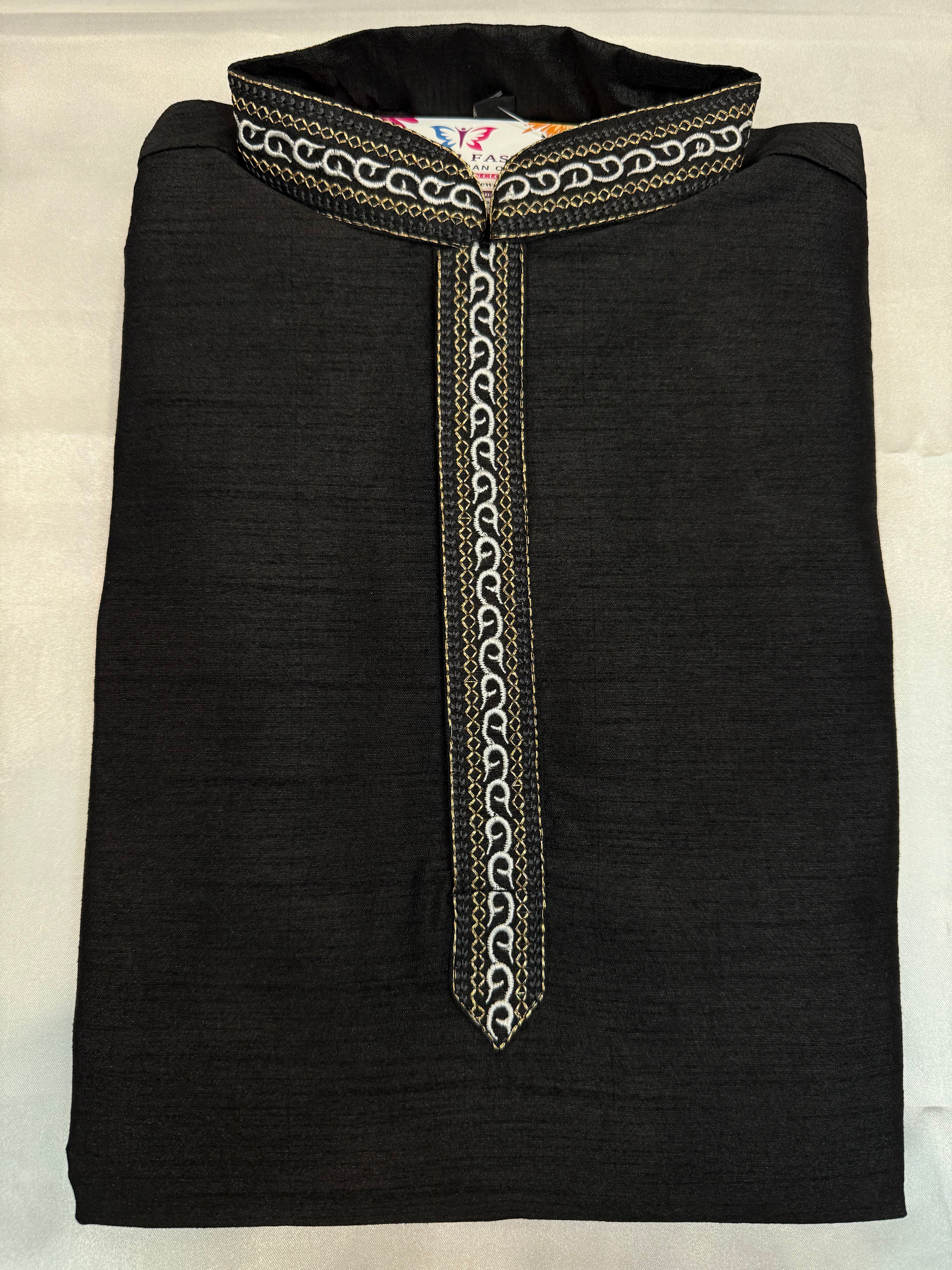 Premium Black Banarasi Embroidered Kurta Pajama Set for Boys | Traditional Indian Ethnic Wear | Perfect for Weddings, Festivals & Special Occasions