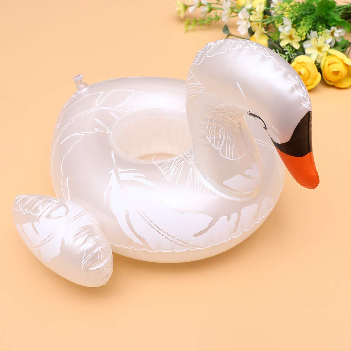 ABOOFAN Waterproof Beer Coaster - Floating Swan Design for Pool, Beach & Outdoor Drinking | White Beer Mat Holder for Drinks by the Pool, Boat or BBQ Party
