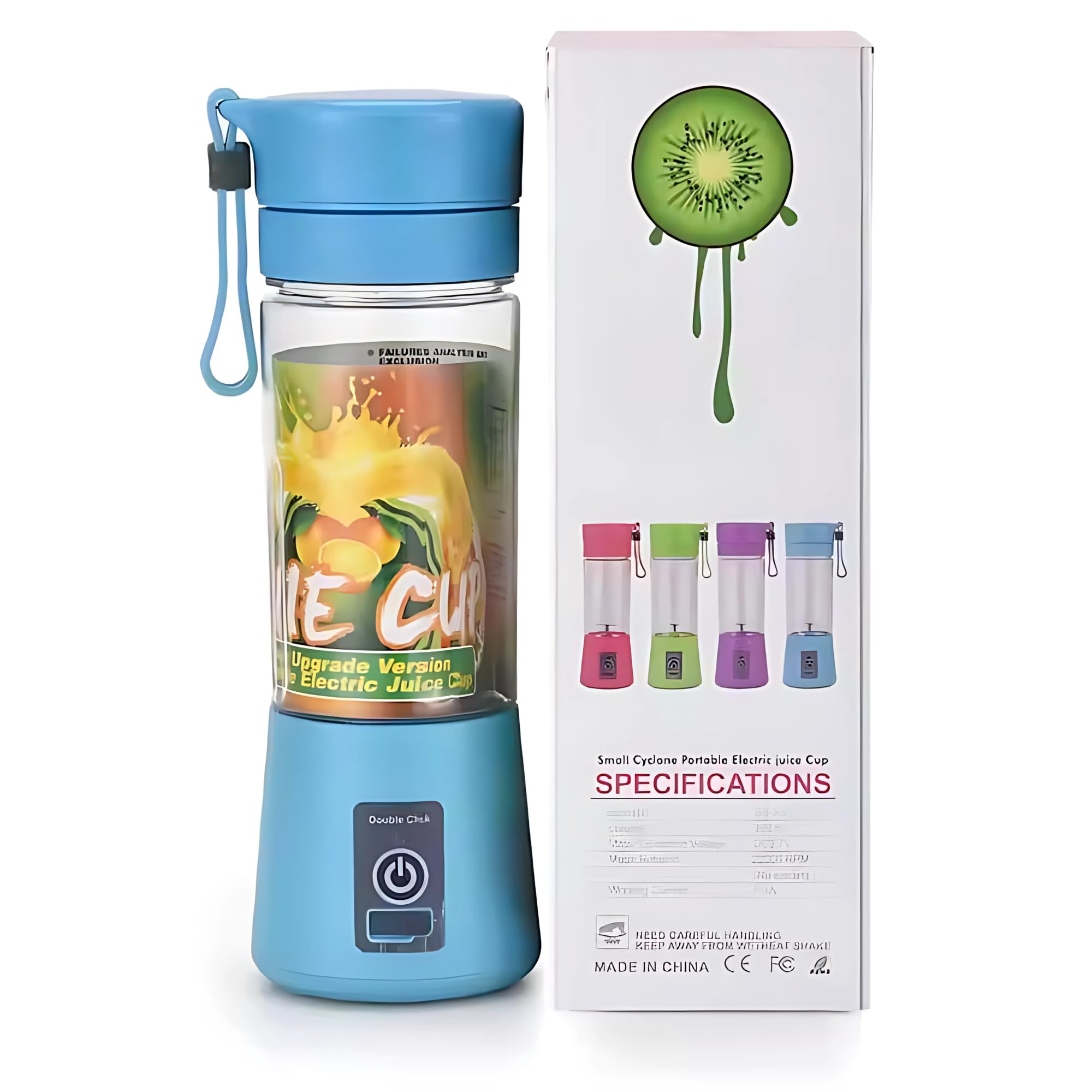 Portable USB Rechargeable 12 Oz Handheld Blender - Compact Travel Size with Powerful Motor for Smoothies, Protein Shakes, Baby Food & Juicing - Ideal for Kitchen, Camping, Gym & On-the-Go Blending