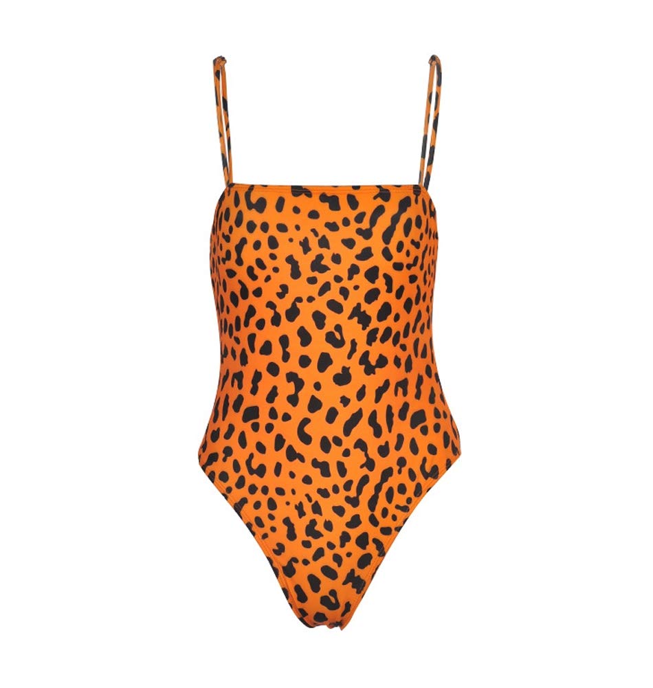 Lukitty Women's High Cut One Piece Swimsuit - Leopard Print Bathing Suit with Adjustable Straps | Beach Vacation, Pool Party, Summer Swimwear