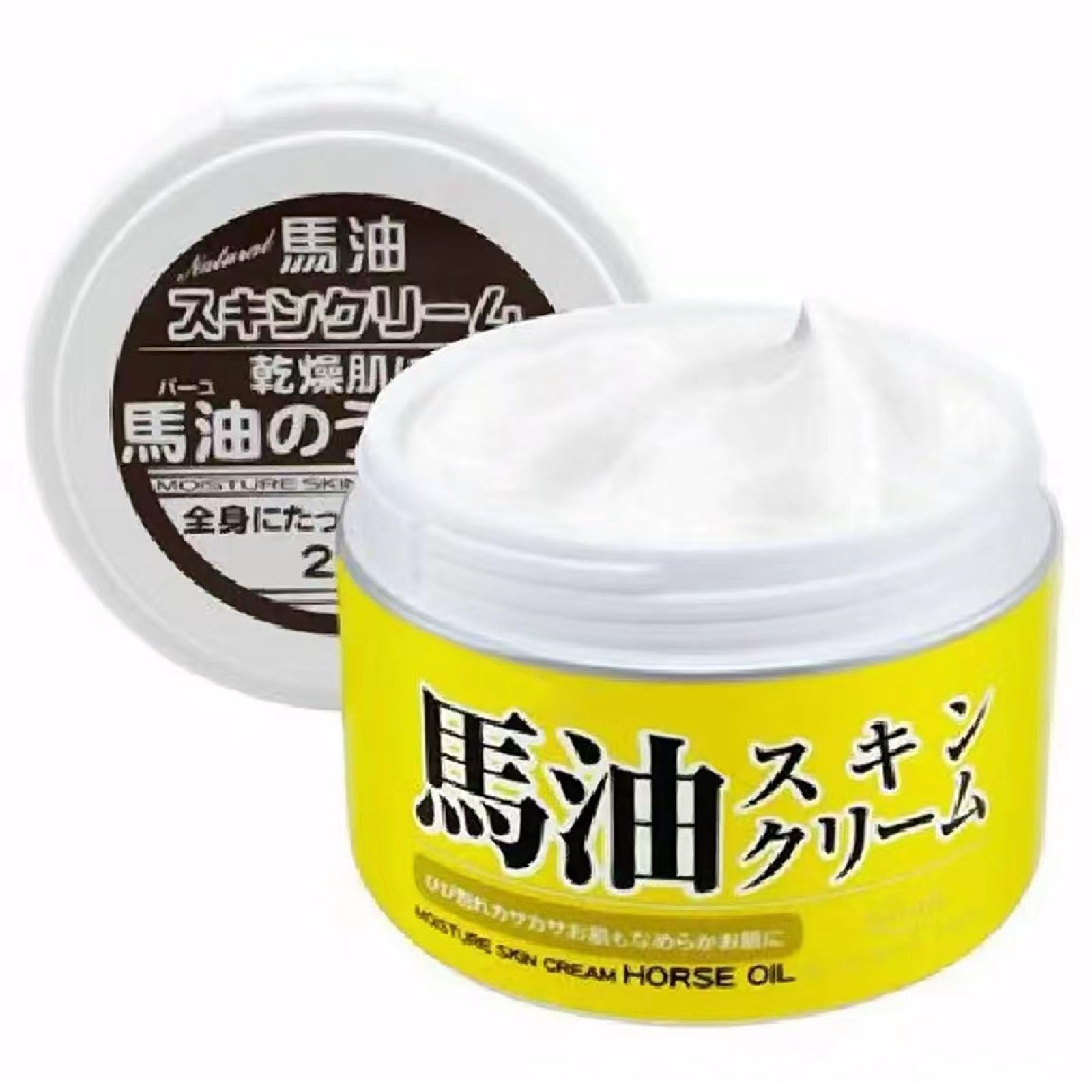 Horse Oil Moisturizing Cream for Face, Hands & Feet – Deep Hydration & Skin Repair – 2-Pack Set | Ideal for Dry Skin Care, Night Routine & Travel