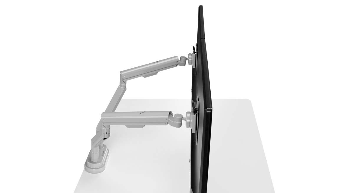 Uplift Desk Zilker Dual Monitor Arm - Adjustable Ergonomic Stand for 13-32 Inch Screens (White) - Perfect for Home Office, Gaming & Workspace Setup