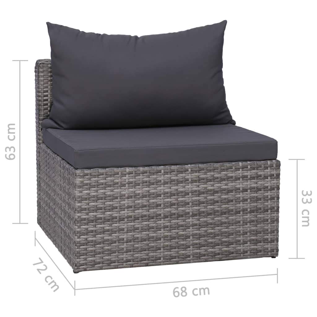 Outdoor Wicker Patio Furniture Set - 3-Piece Gray Poly Rattan Sectional Sofa with Cushions for Backyard, Garden & Lawn | Fast Shipping | Perfect for Relaxing, Entertaining & Outdoor Gatherings