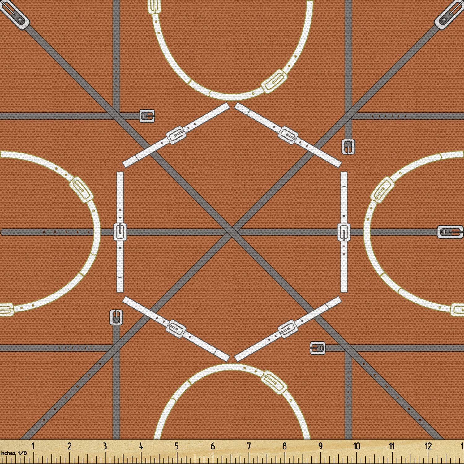 Ambesonne Abstract Fabric by The Yard - Modern Geometric Pattern Upholstery Material for Sofa, Curtains & Home Decor | 10 Yards Pale Cinnamon Dimgray | Perfect for DIY Projects & Interior Design